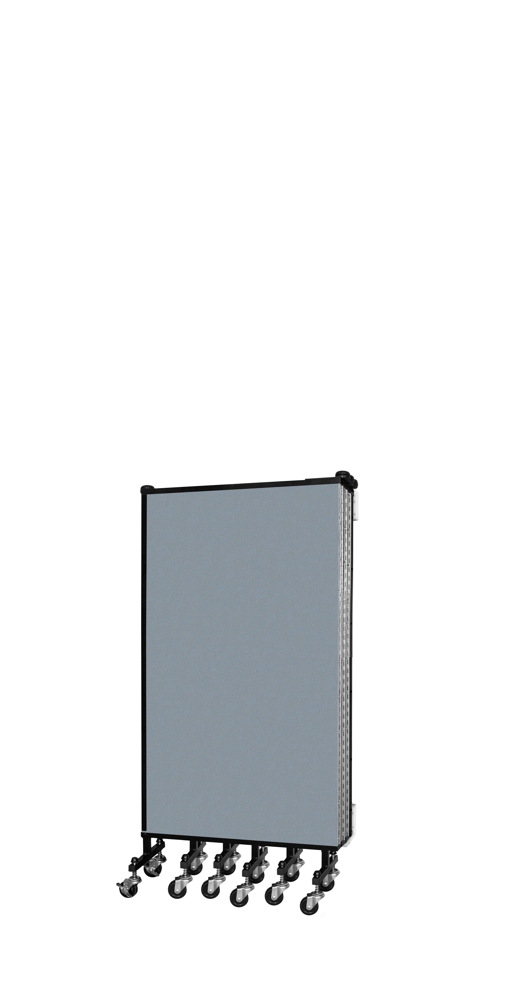 Wallmount Room Divider - 4'H x 12' 10"L - 7 Panel, Blue Tide, Vinyl