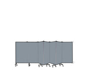 Wallmount Room Divider - 4'H x 12' 10"L - 7 Panel, Blue Tide, Vinyl