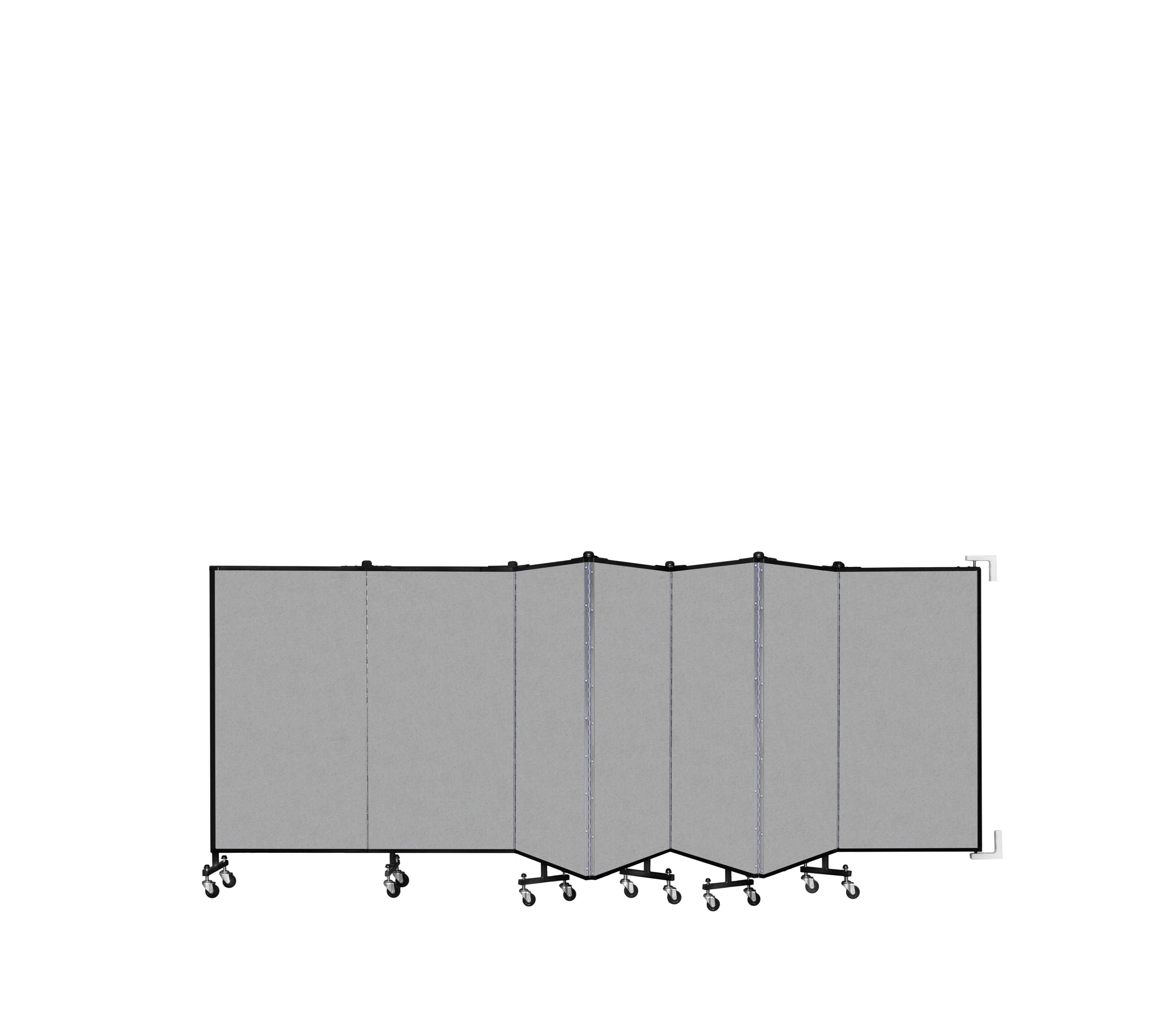 Wallmount Room Divider - 4'H x 12' 10"L - 7 Panel, Granite, Vinyl