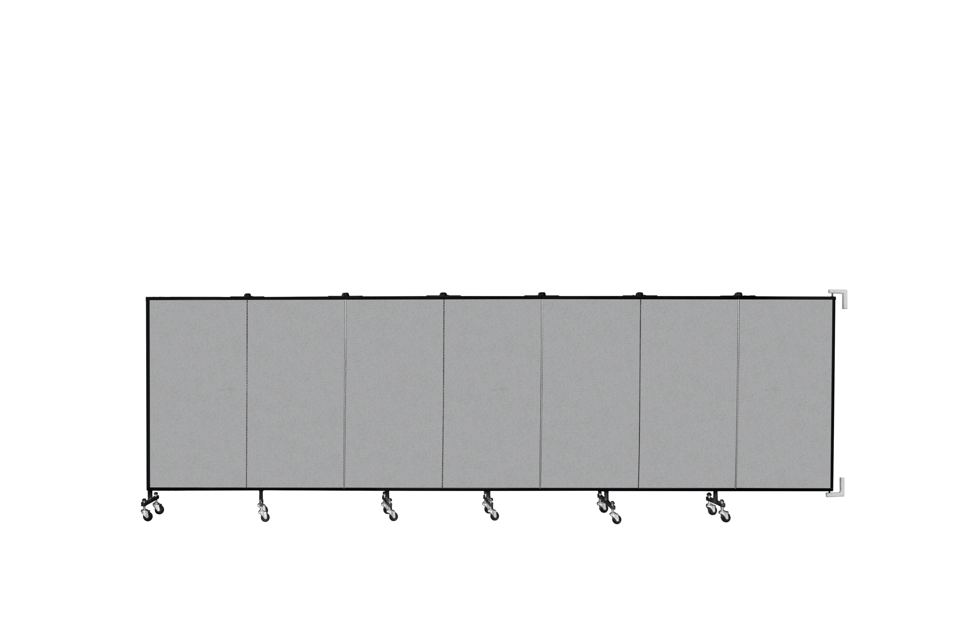 Wallmount Room Divider - 4'H x 12' 10"L - 7 Panel, Granite, Vinyl