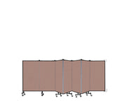 Wallmount Room Divider - 4'H x 12' 10"L - 7 Panel, Rasberry, Vinyl