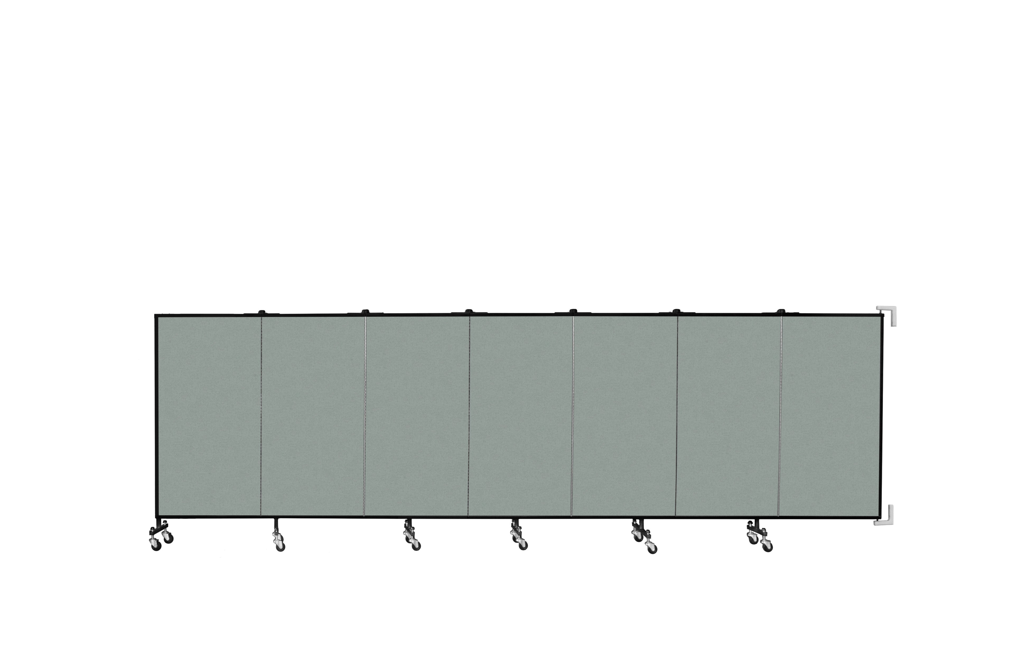 Wallmount Room Divider - 4'H x 12' 10"L - 7 Panel, Mint, Vinyl