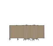 Wallmount Room Divider - 4'H x 12' 10"L - 7 Panel, Sandalwood, Vinyl