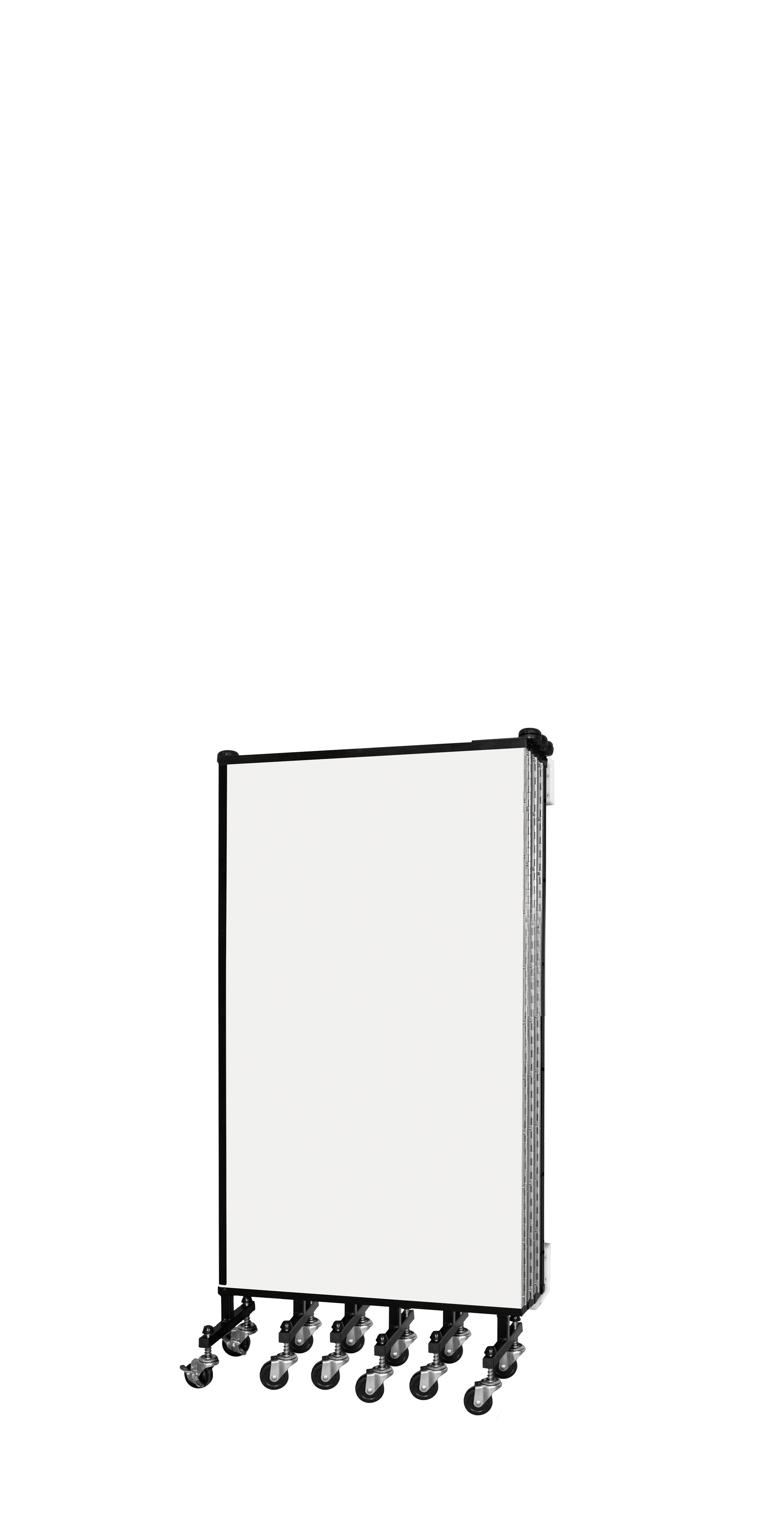 Wallmount Room Divider - 4'H x 12' 10"L - 7 Panel, Ice, Vinyl
