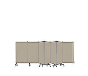Wallmount Room Divider - 4'H x 12' 10"L - 7 Panel, Hazelnut, Vinyl
