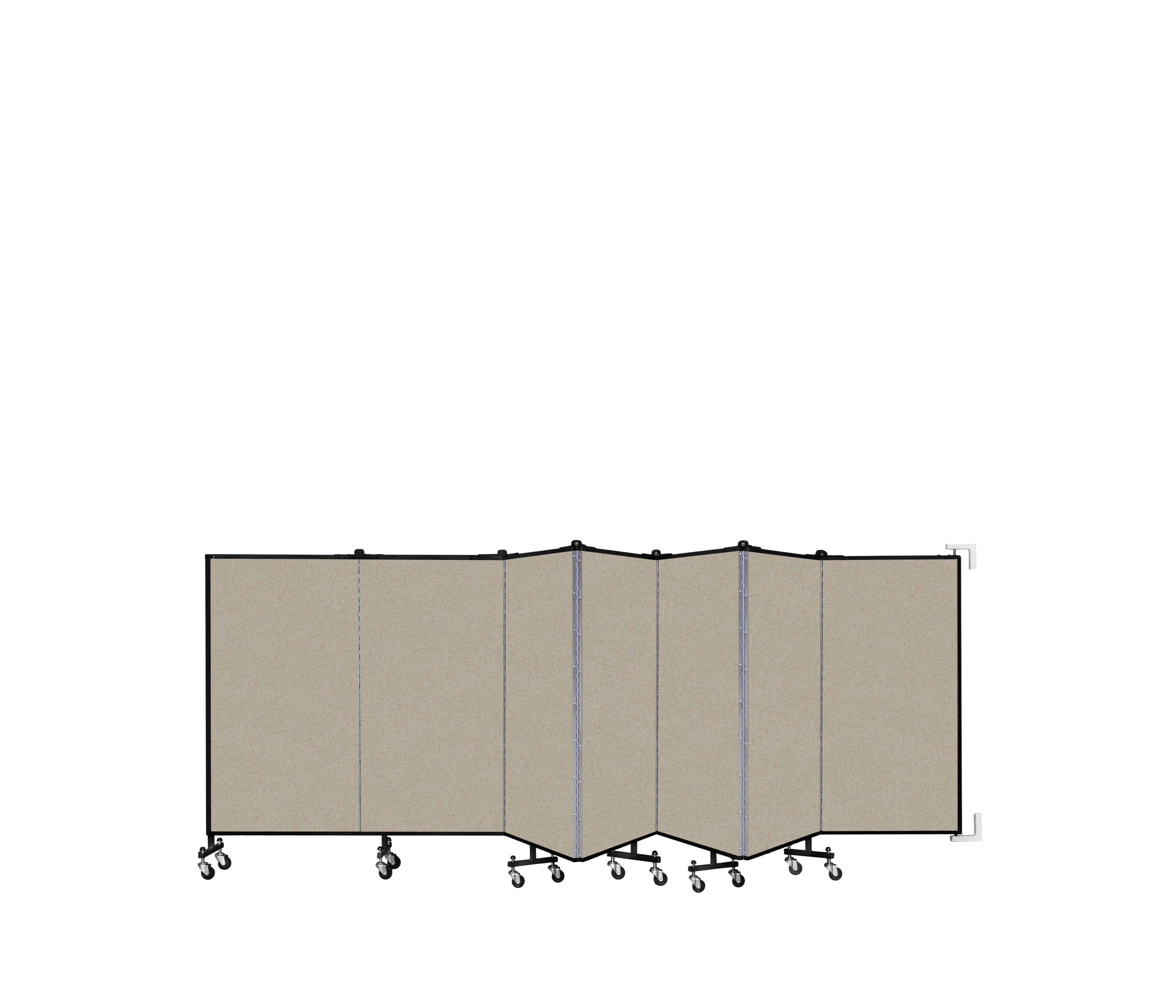 Wallmount Room Divider - 4'H x 12' 10"L - 7 Panel, Hazelnut, Vinyl
