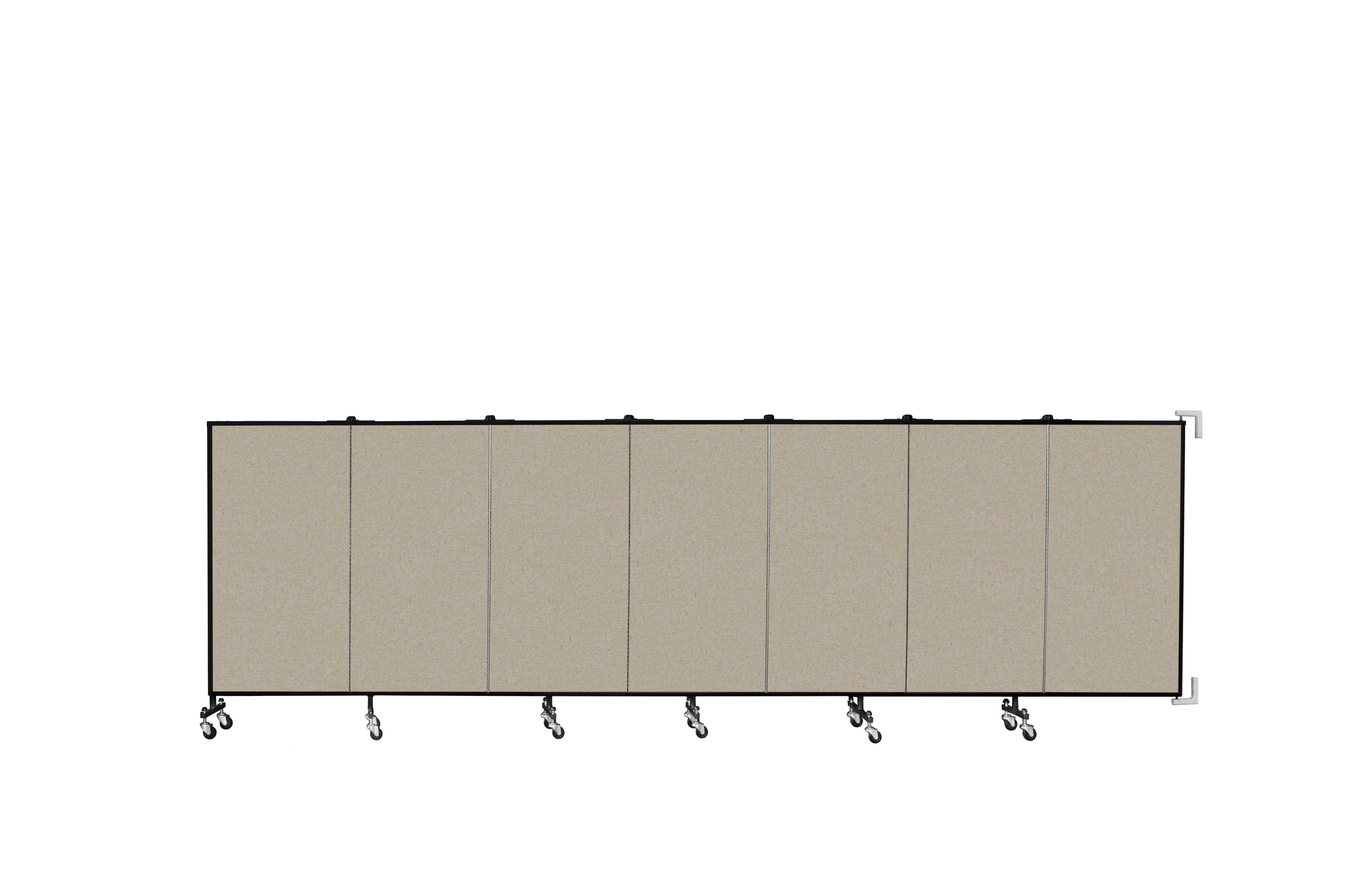Wallmount Room Divider - 4'H x 12' 10"L - 7 Panel, Hazelnut, Vinyl