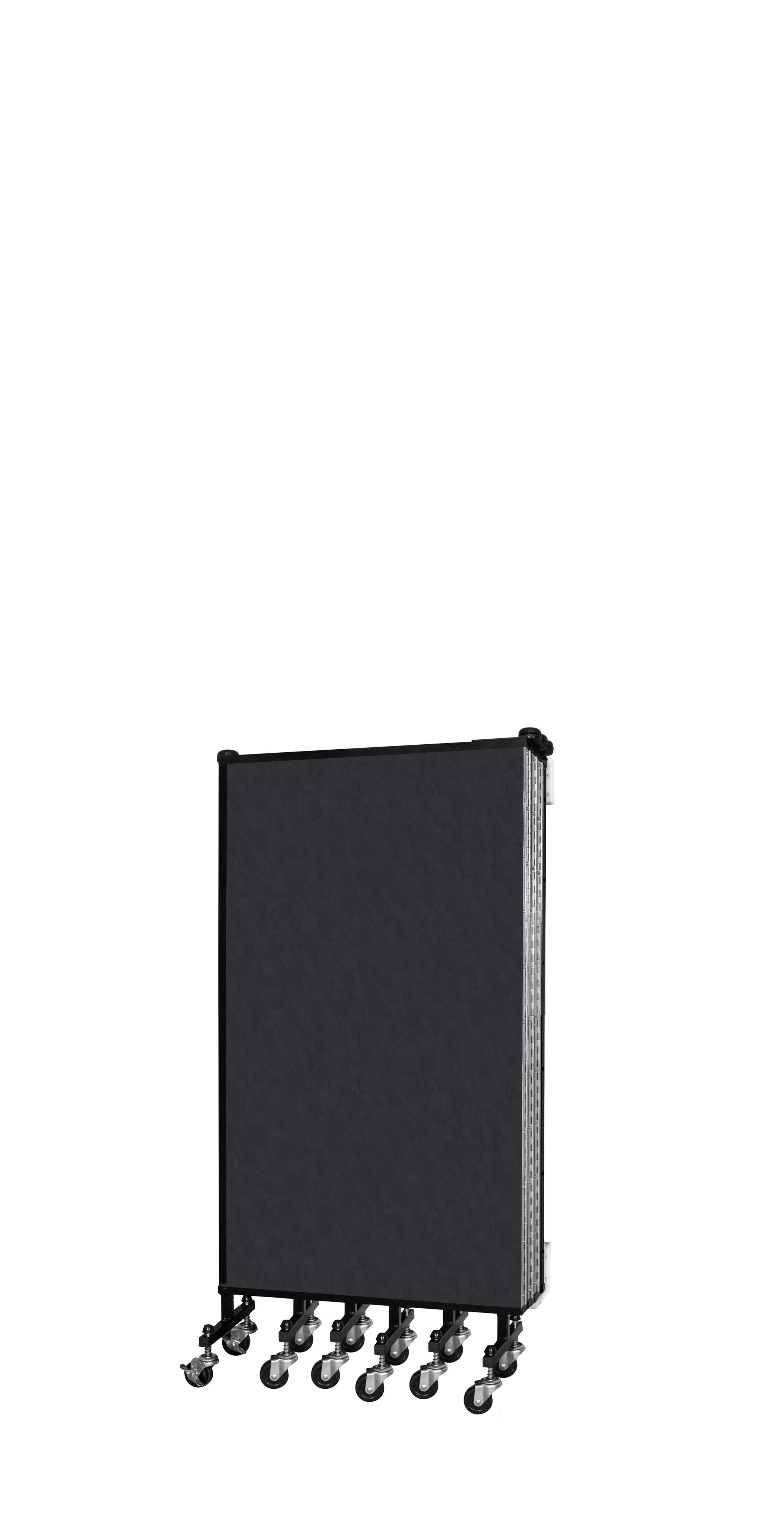 Wallmount Room Divider - 4'H x 12' 10"L - 7 Panel, Coal, Vinyl