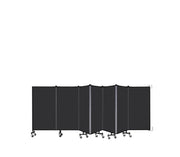 Wallmount Room Divider - 4'H x 12' 10"L - 7 Panel, Coal, Vinyl