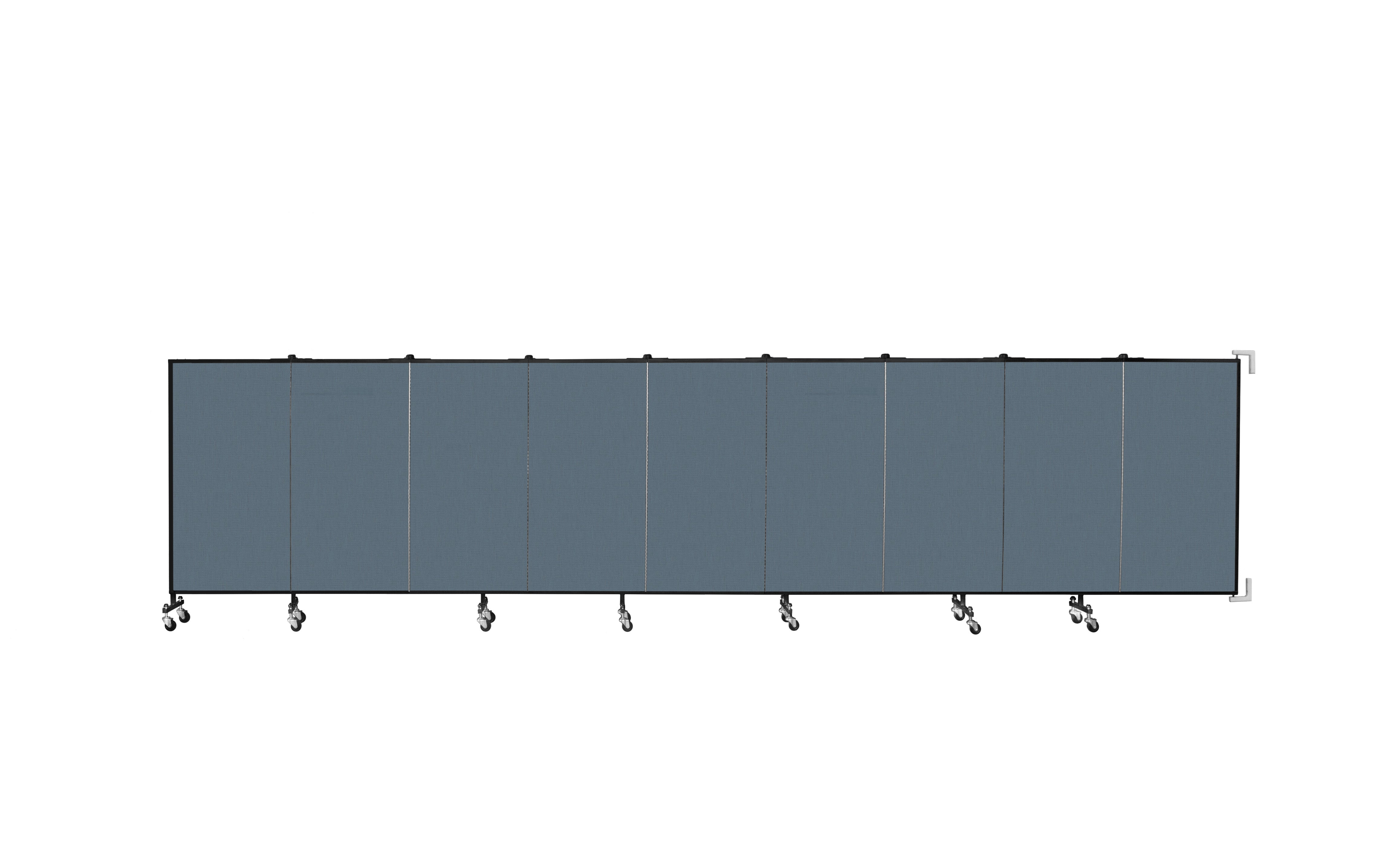 Wallmount Room Divider - 4'H x 16' 6"L - 9 Panel, Lake, Fabric