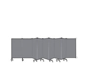 Wallmount Room Divider - 4'H x 16' 6"L - 9 Panel, Stone, Fabric