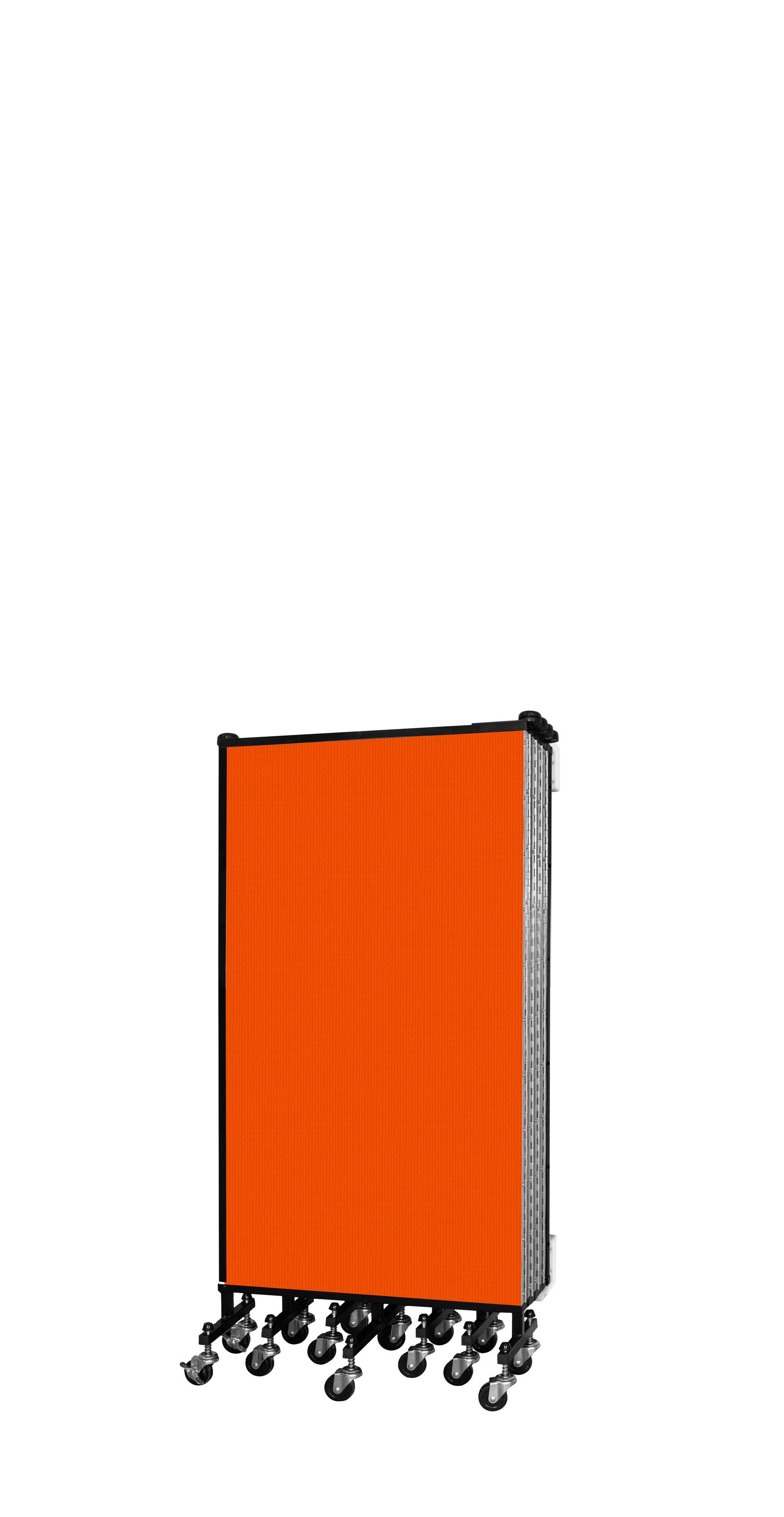 Wallmount Room Divider - 4'H x 16' 6"L - 9 Panel, Orange, Fabric