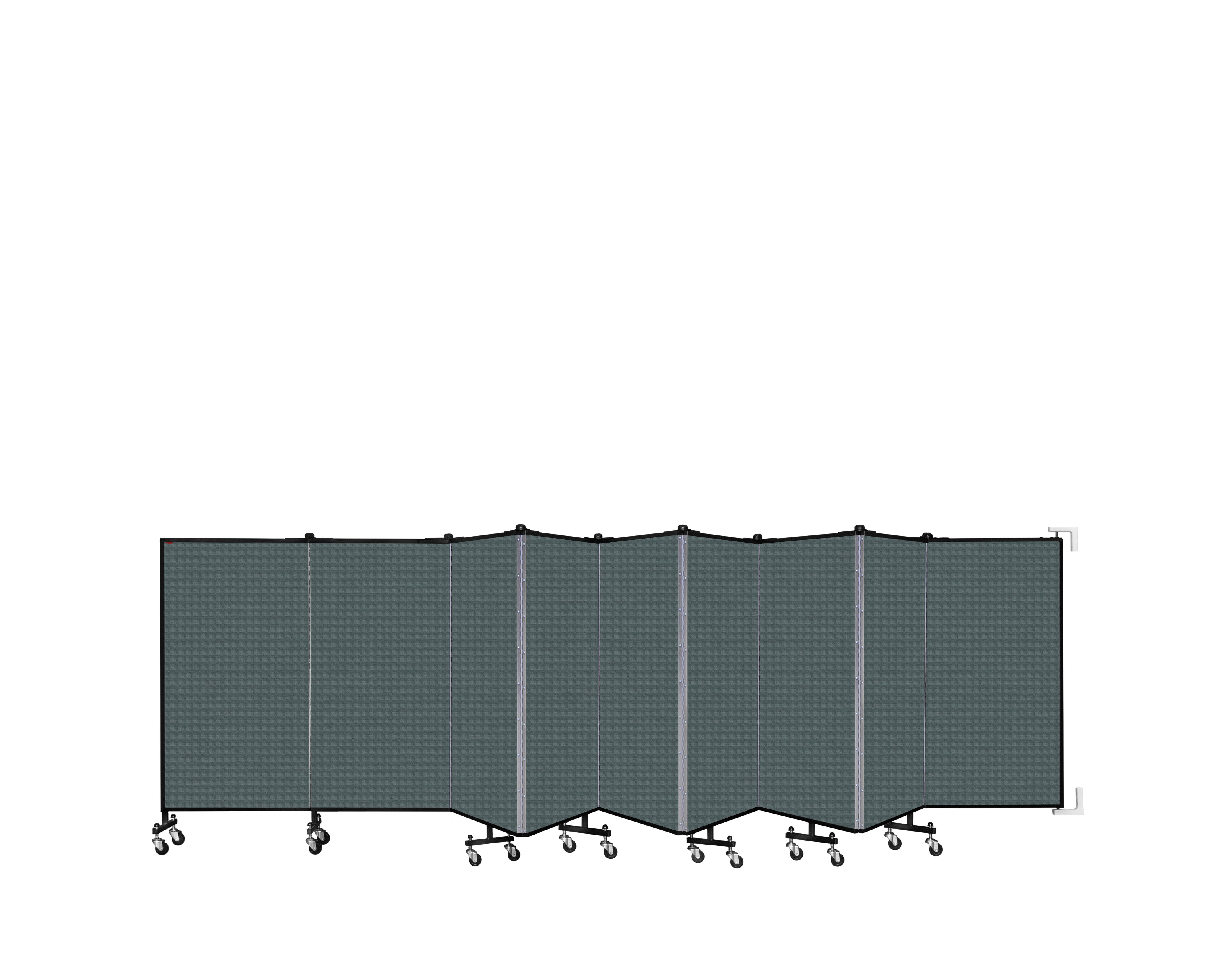 Wallmount Room Divider - 4'H x 16' 6"L - 9 Panel, Mallard, Fabric