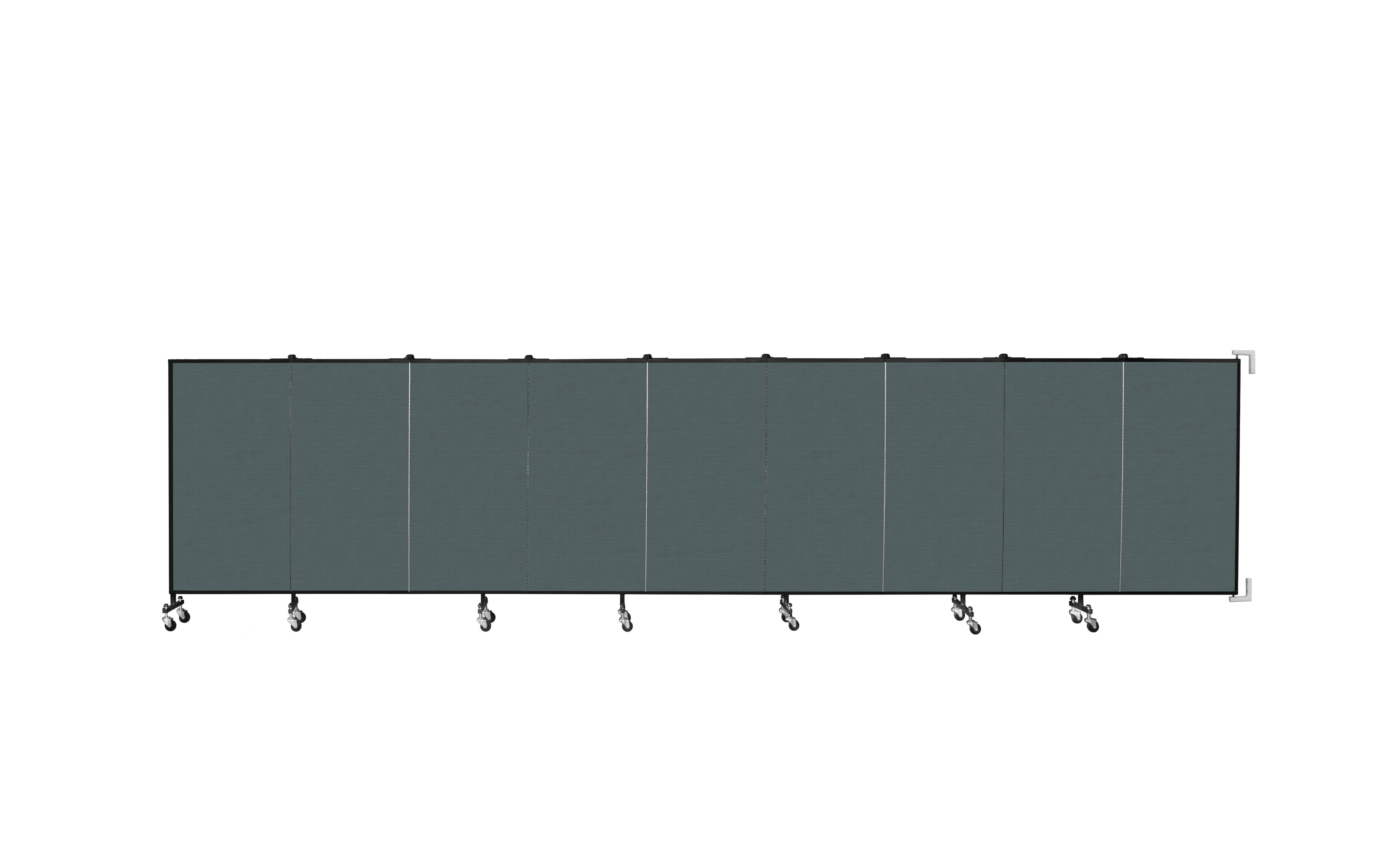 Wallmount Room Divider - 4'H x 16' 6"L - 9 Panel, Mallard, Fabric