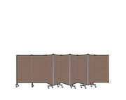 Wallmount Room Divider - 4'H x 16' 6"L - 9 Panel, Walnut, Fabric