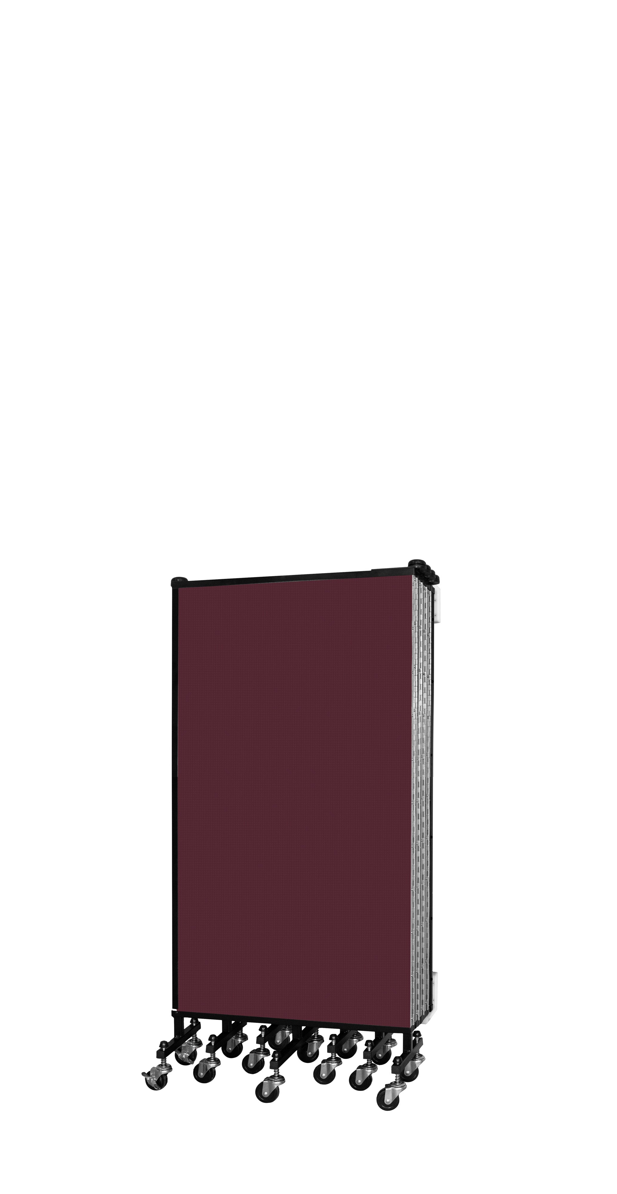 Wallmount Room Divider - 4'H x 16' 6"L - 9 Panel, Purple, Fabric