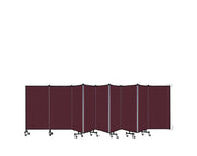 Wallmount Room Divider - 4'H x 16' 6"L - 9 Panel, Purple, Fabric