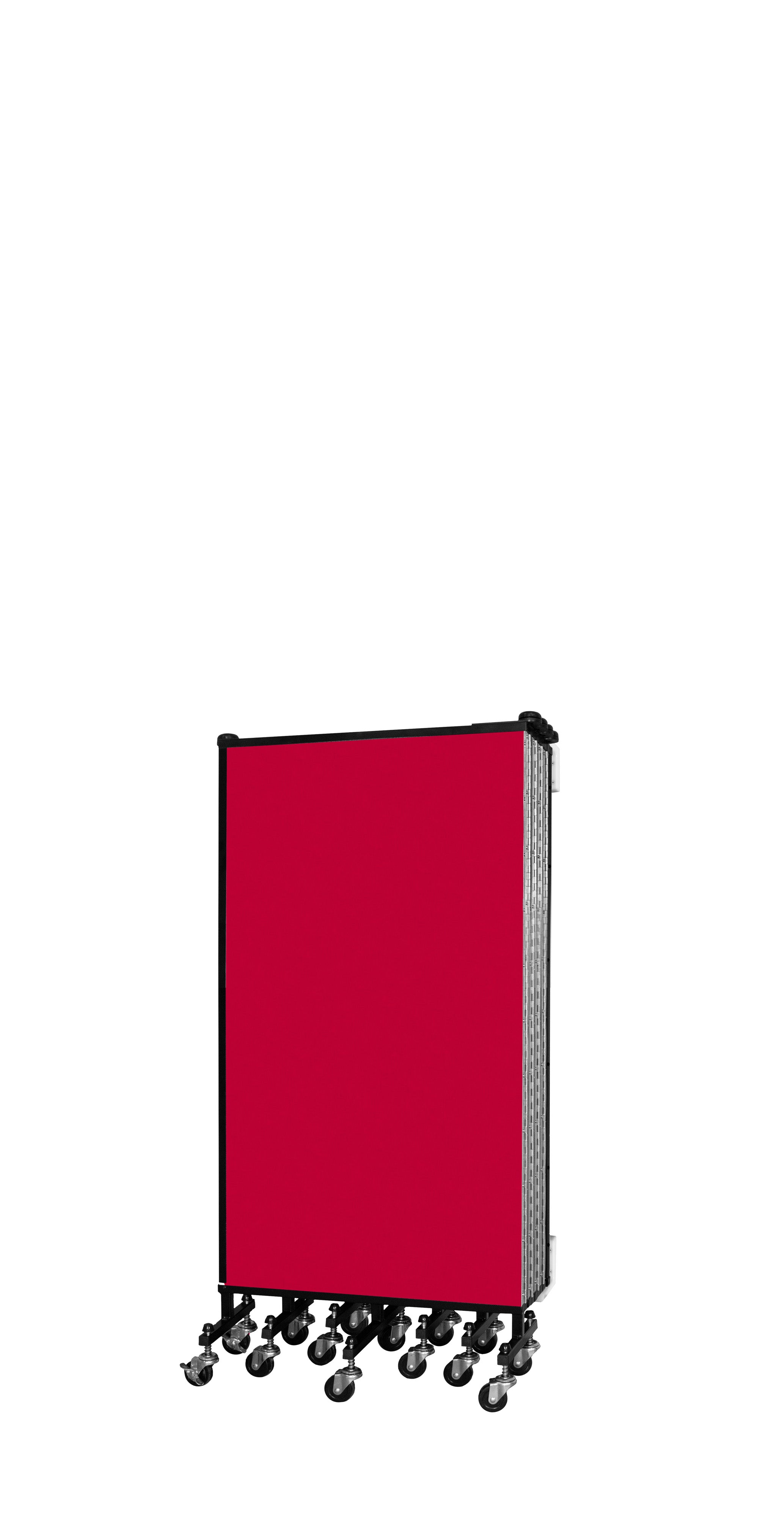 Wallmount Room Divider - 4'H x 16' 6"L - 9 Panel, Primary Red, Fabric