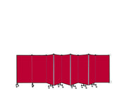 Wallmount Room Divider - 4'H x 16' 6"L - 9 Panel, Primary Red, Fabric