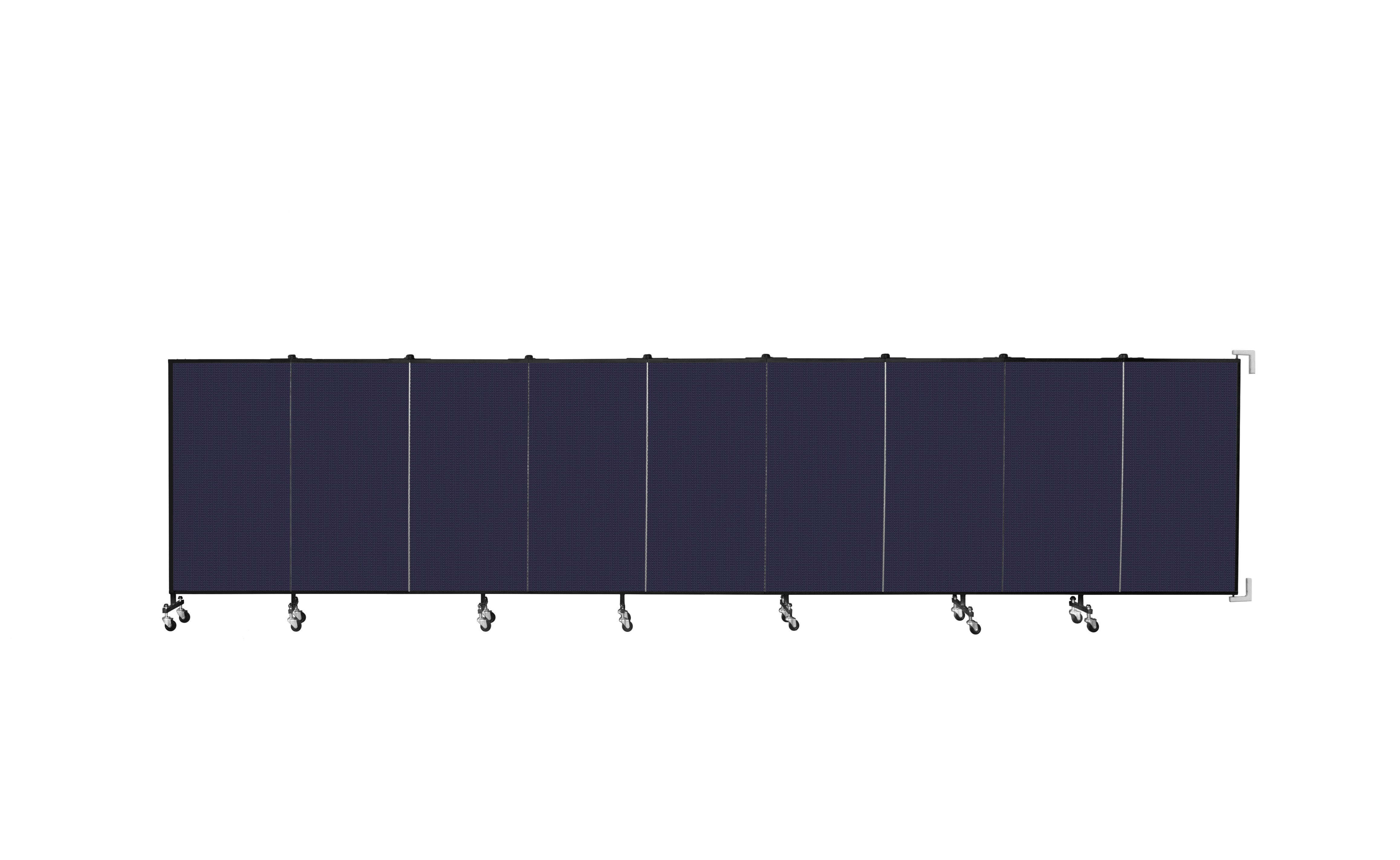 Wallmount Room Divider - 4'H x 16' 6"L - 9 Panel, Navy, Fabric