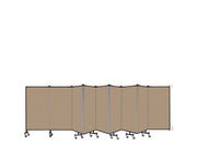Wallmount Room Divider - 4'H x 16' 6"L - 9 Panel, Desert, Fabric
