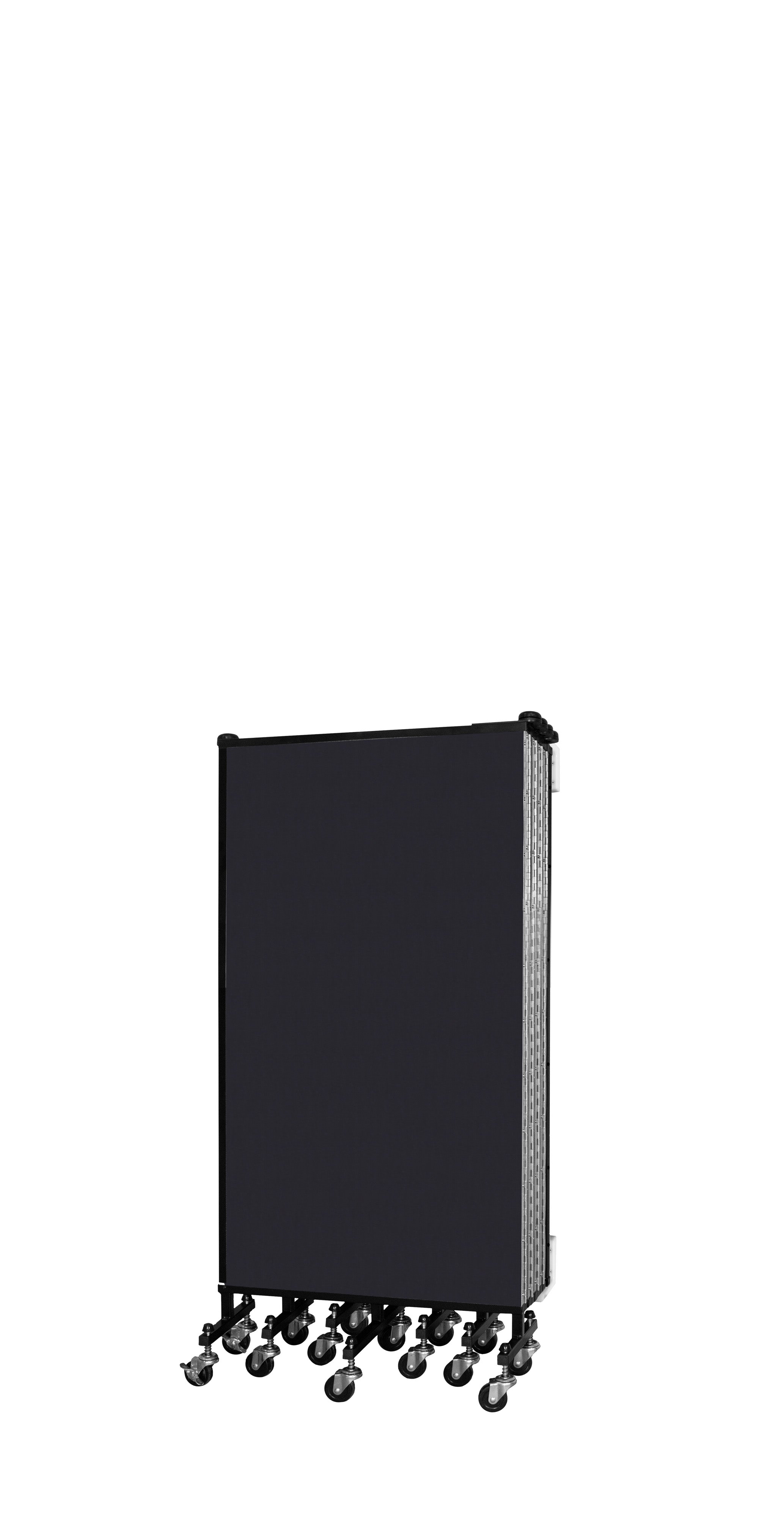 Wallmount Room Divider - 4'H x 16' 6"L - 9 Panel, Black, Fabric