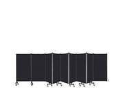 Wallmount Room Divider - 4'H x 16' 6"L - 9 Panel, Black, Fabric