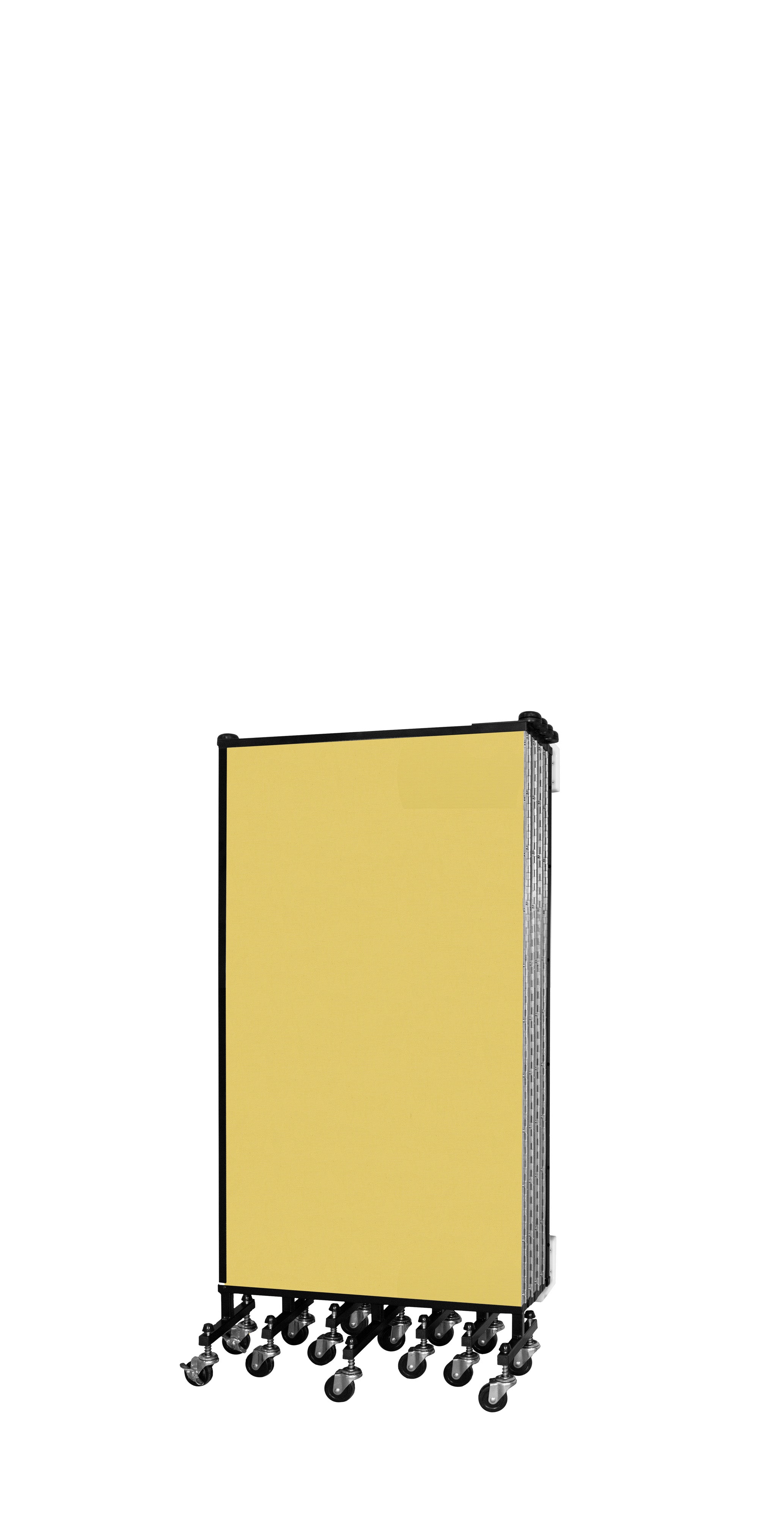 Wallmount Room Divider - 4'H x 16' 6"L - 9 Panel, Primary Yellow, Fabric