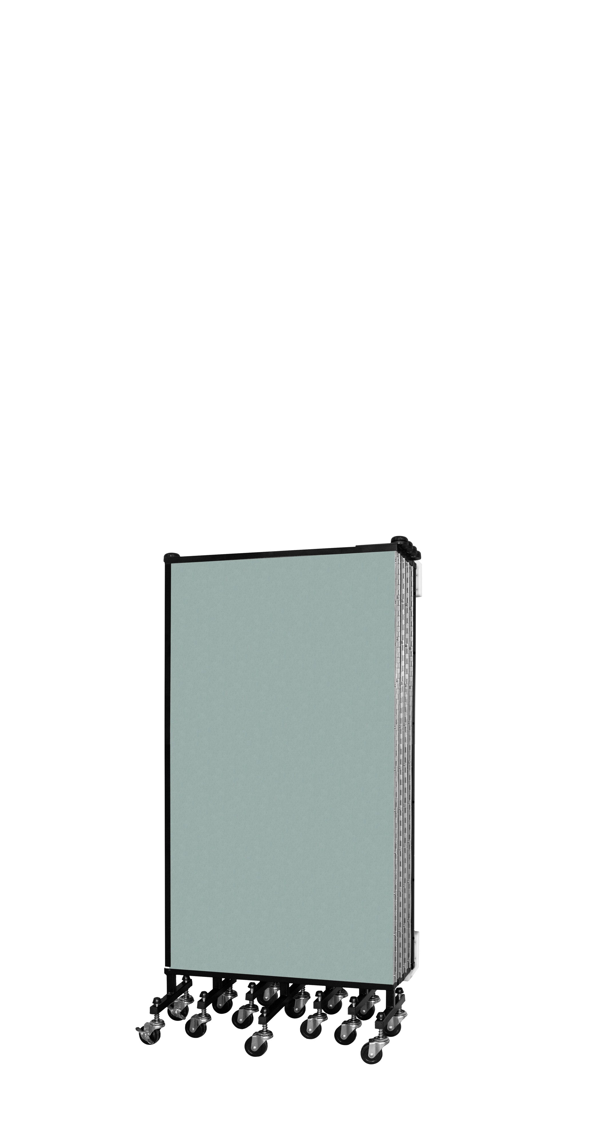 Wallmount Room Divider - 4'H x 16' 6"L - 9 Panel, Sea Green, Fabric