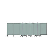 Wallmount Room Divider - 4'H x 16' 6"L - 9 Panel, Sea Green, Fabric