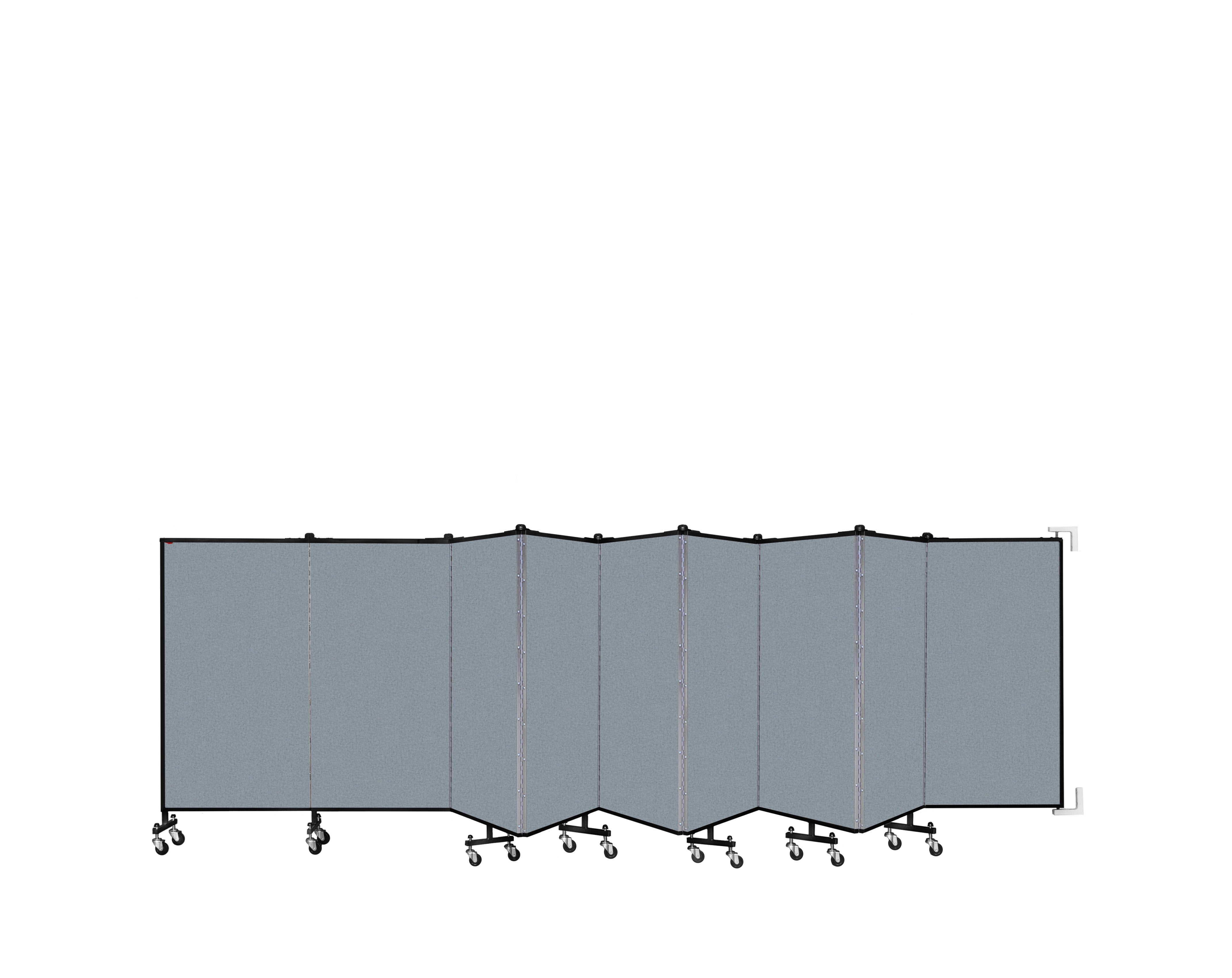 Wallmount Room Divider - 4'H x 16' 6"L - 9 Panel, Blue Tide, Vinyl