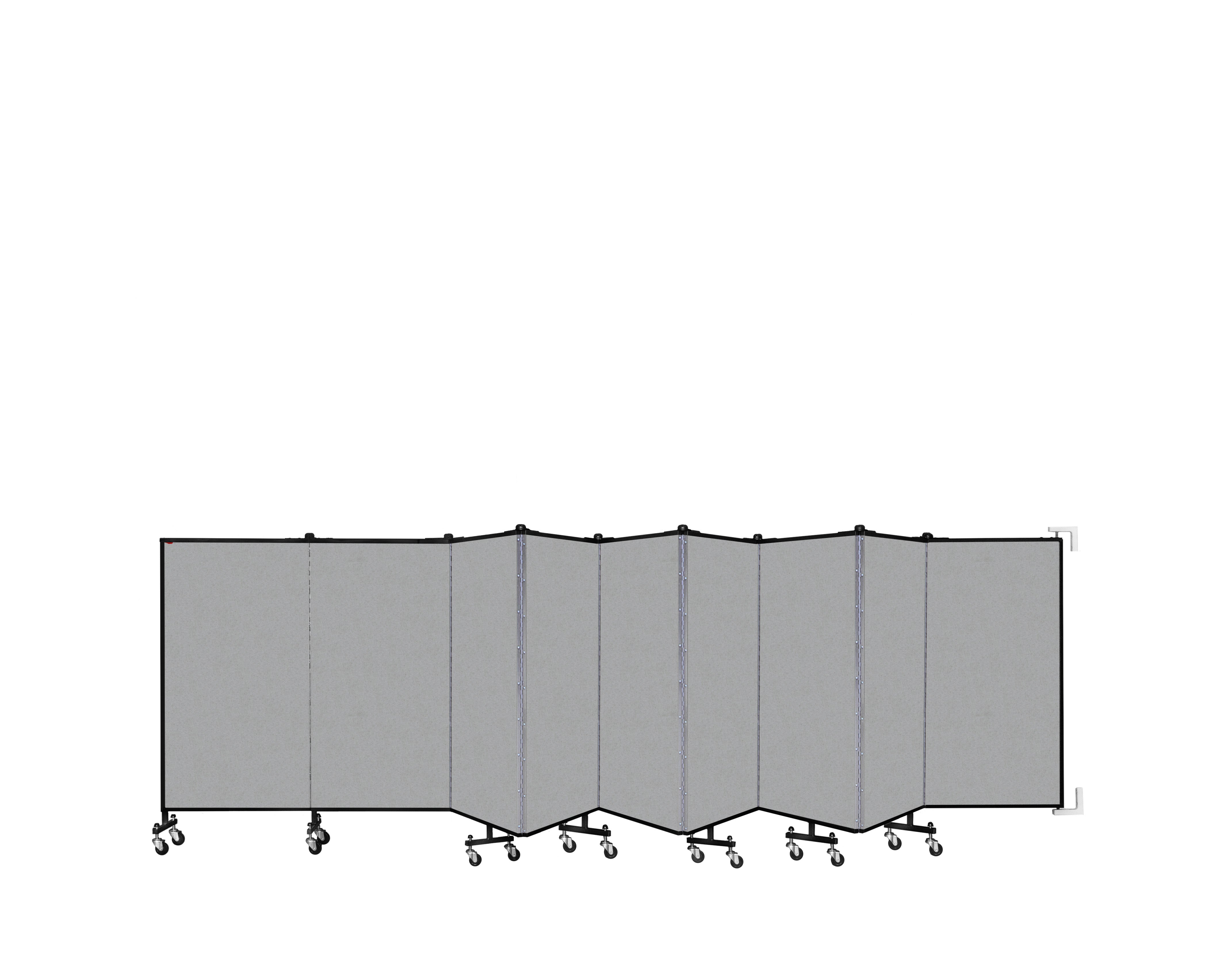 Wallmount Room Divider - 4'H x 16' 6"L - 9 Panel, Granite, Vinyl