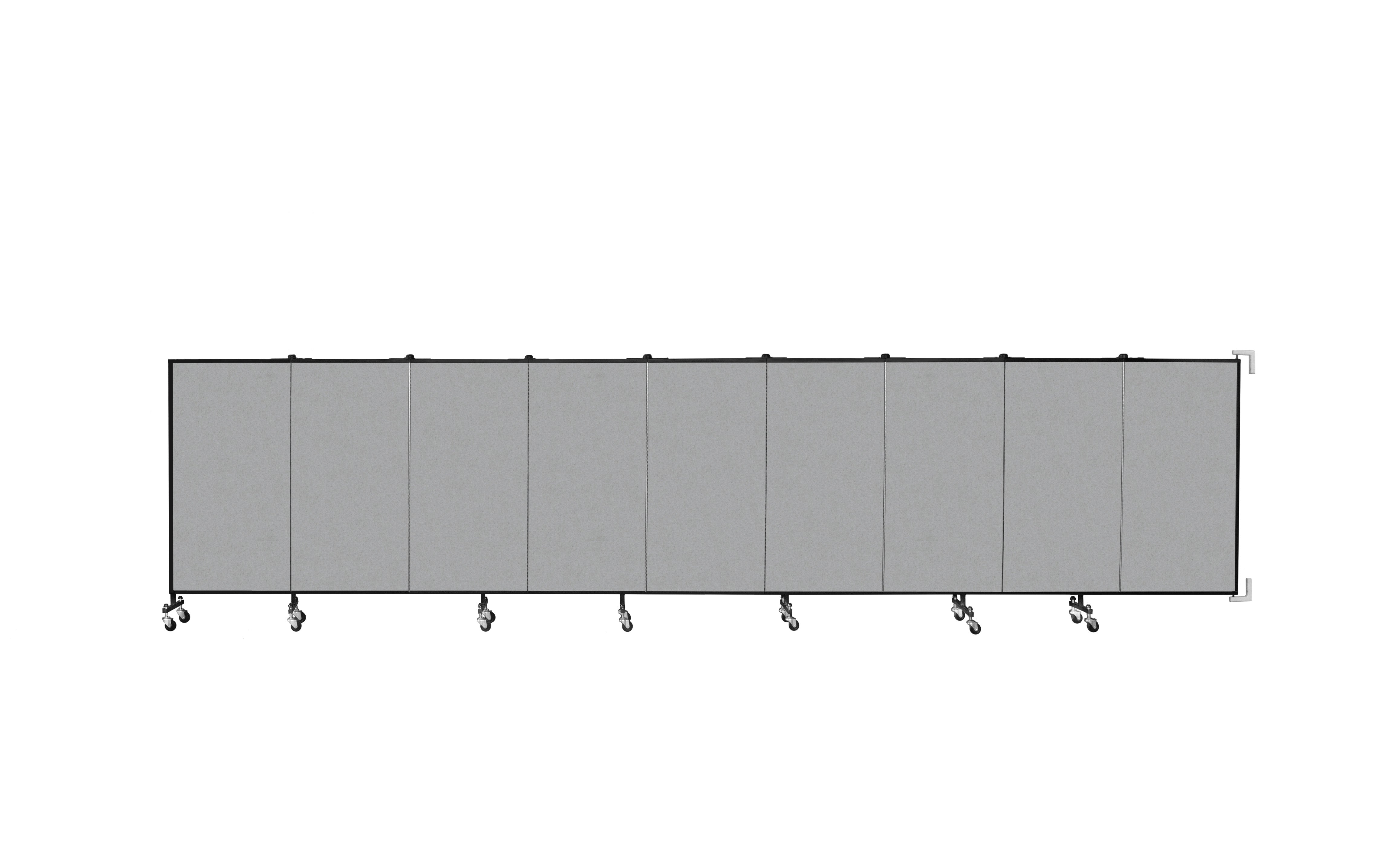 Wallmount Room Divider - 4'H x 16' 6"L - 9 Panel, Granite, Vinyl