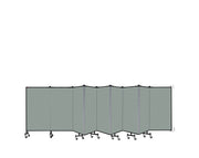 Wallmount Room Divider - 4'H x 16' 6"L - 9 Panel, Mint, Vinyl