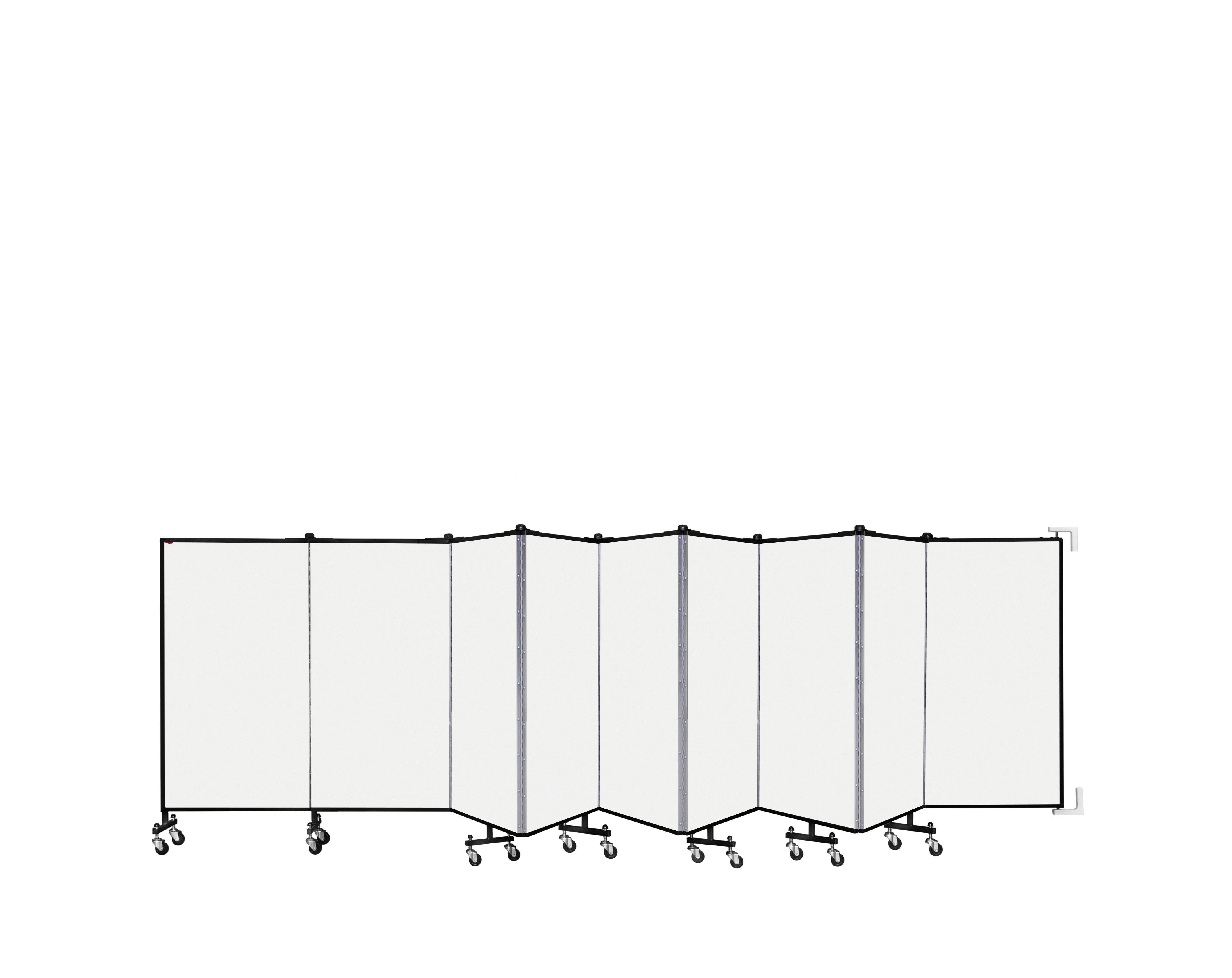 Wallmount Room Divider - 4'H x 16' 6"L - 9 Panel, Ice, Vinyl