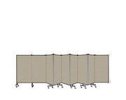 Wallmount Room Divider - 4'H x 16' 6"L - 9 Panel, Hazelnut, Vinyl