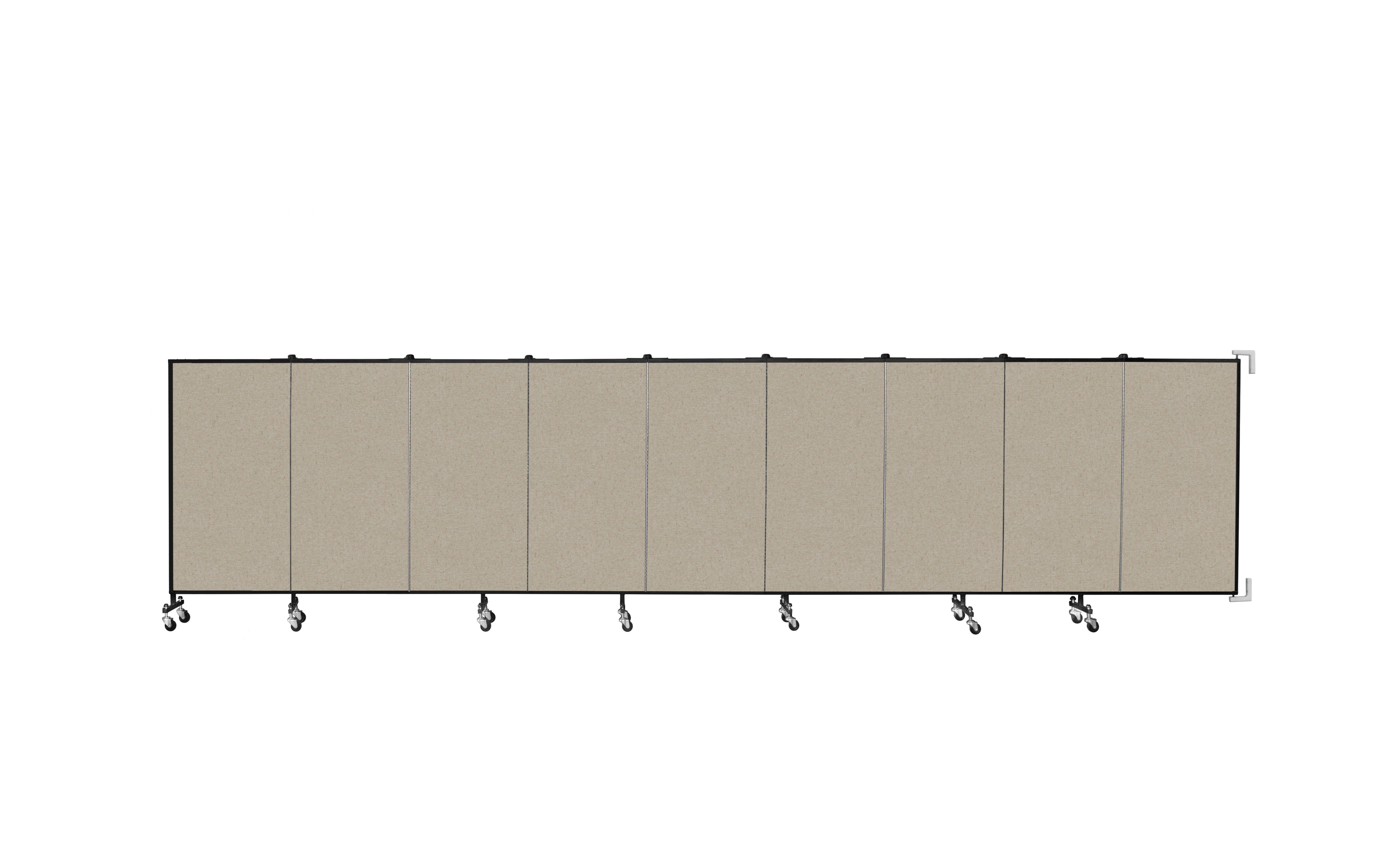 Wallmount Room Divider - 4'H x 16' 6"L - 9 Panel, Hazelnut, Vinyl