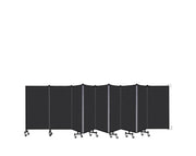 Wallmount Room Divider - 4'H x 16' 6"L - 9 Panel, Coal, Vinyl