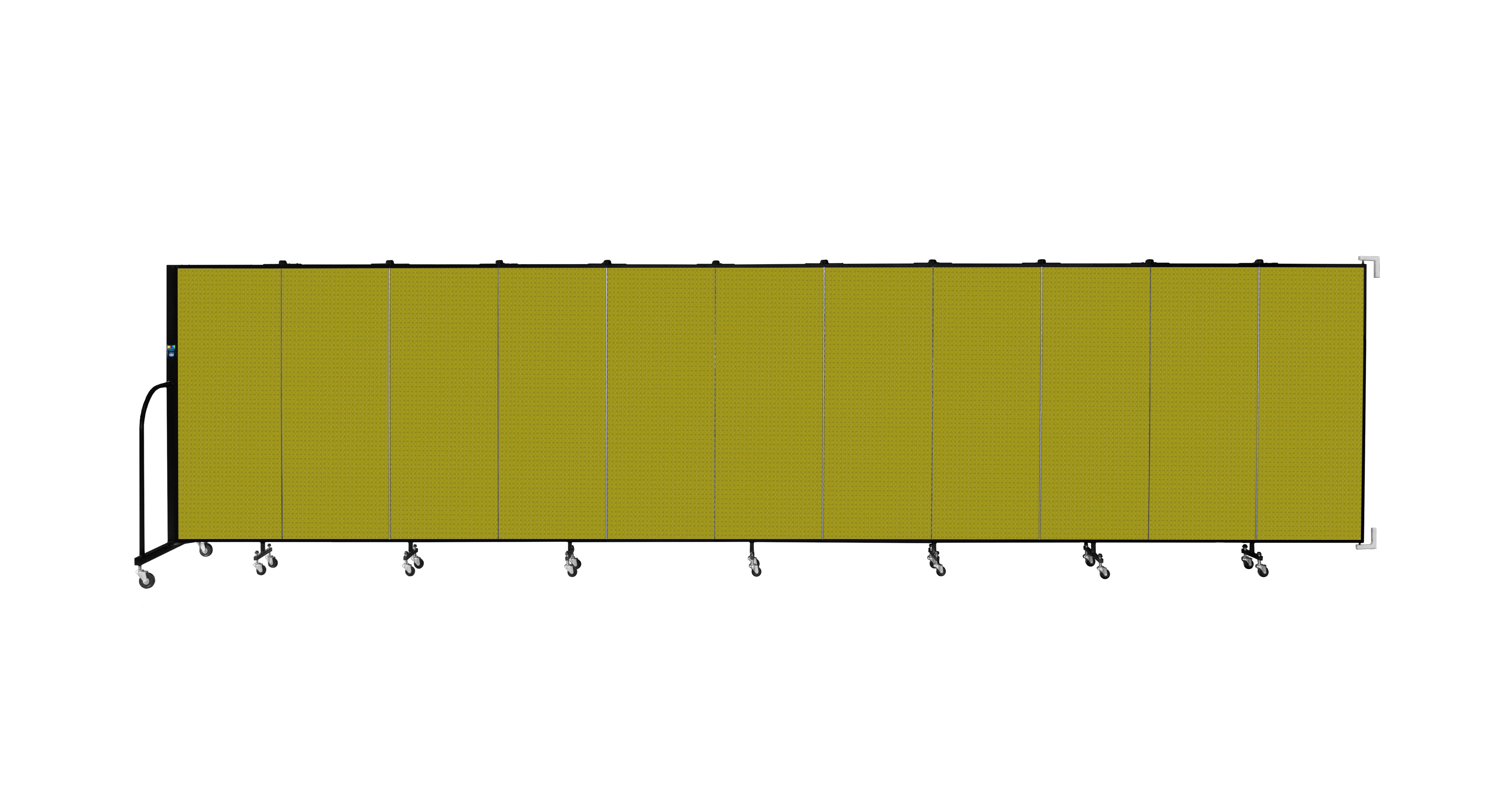 Wallmount Room Divider - 5'H x 20' 2"L - 11 Panel, Apple Green, Fabric