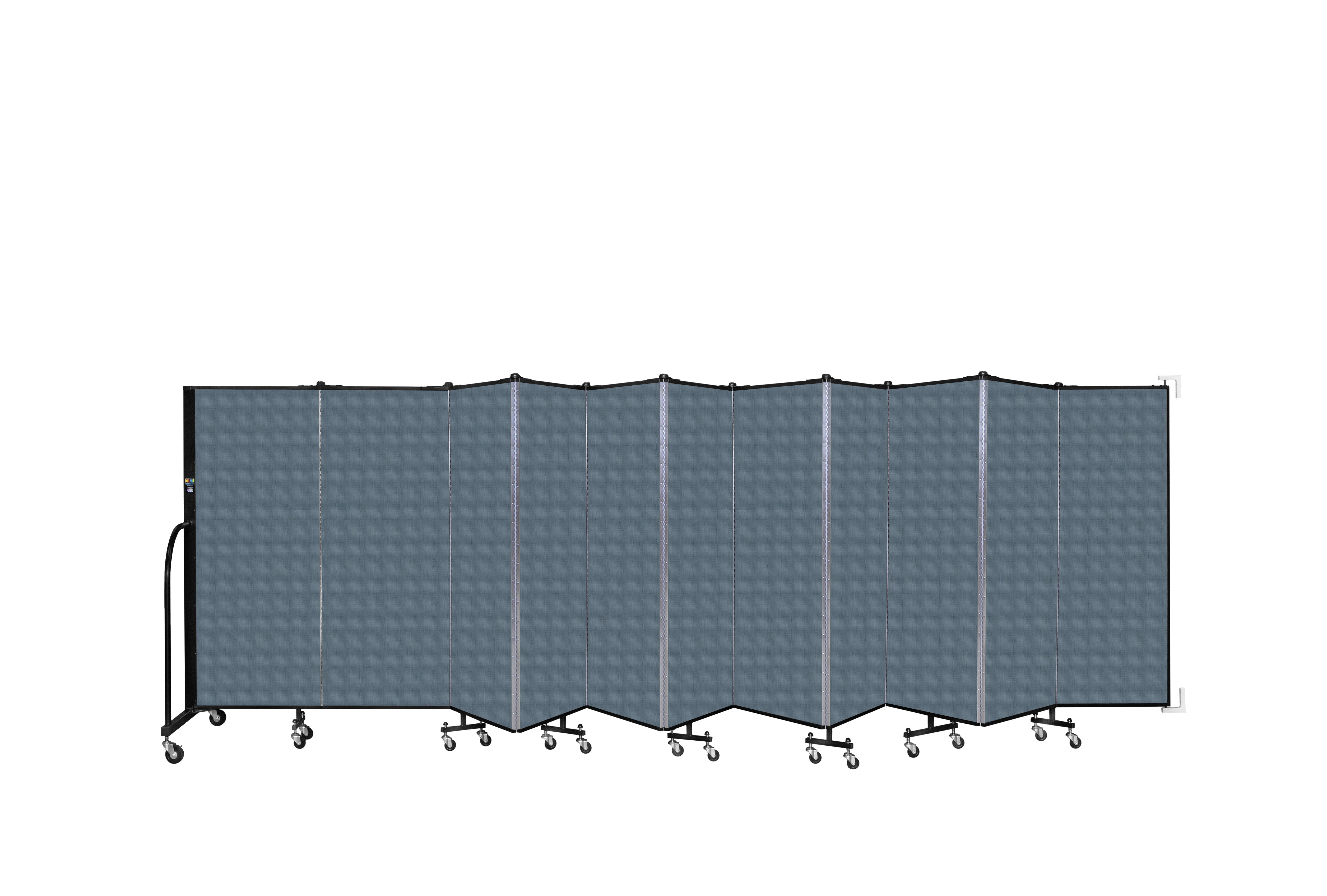 Wallmount Room Divider - 5'H x 20' 2"L - 11 Panel, Lake, Fabric