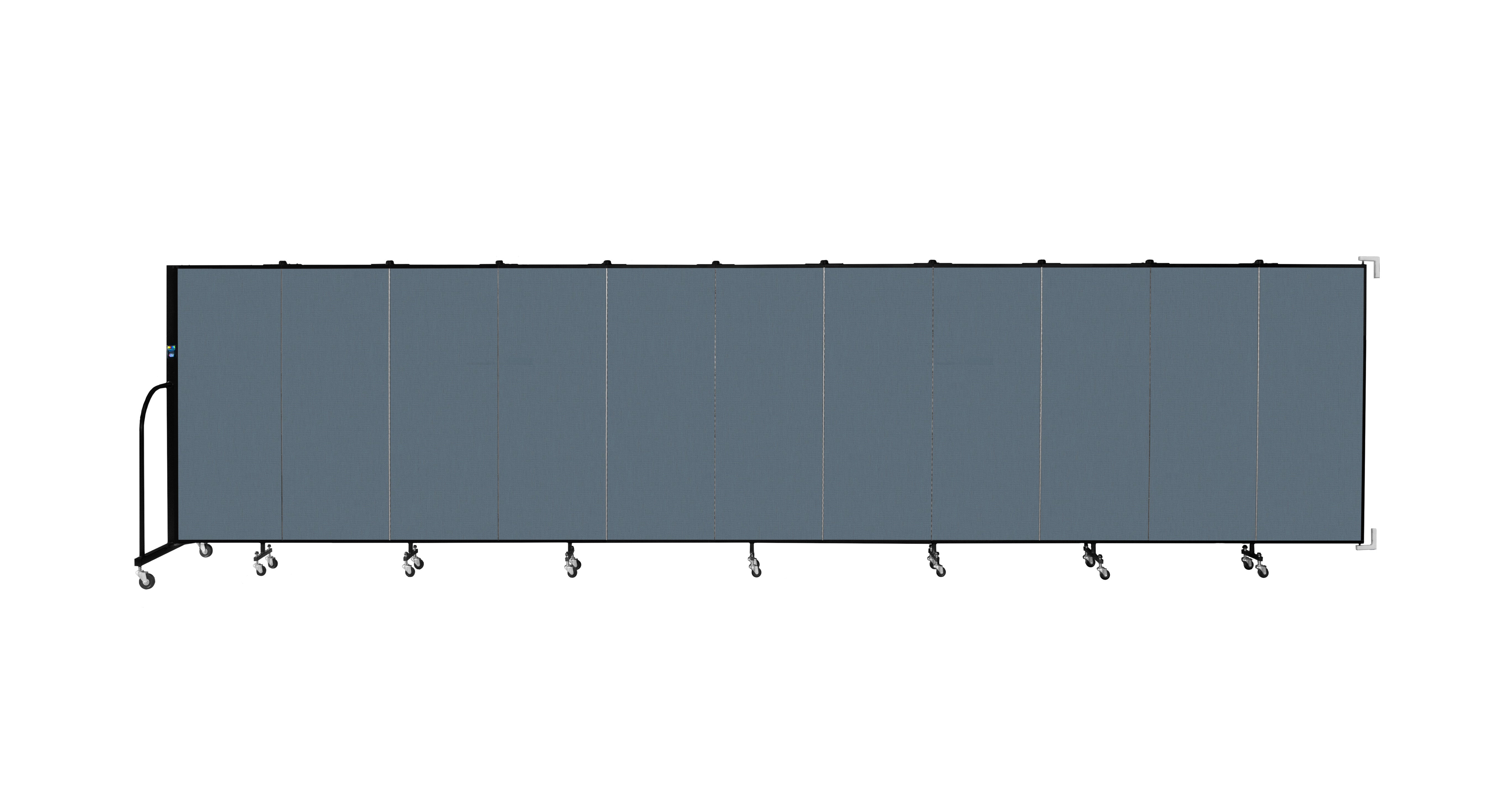Wallmount Room Divider - 5'H x 20' 2"L - 11 Panel, Lake, Fabric
