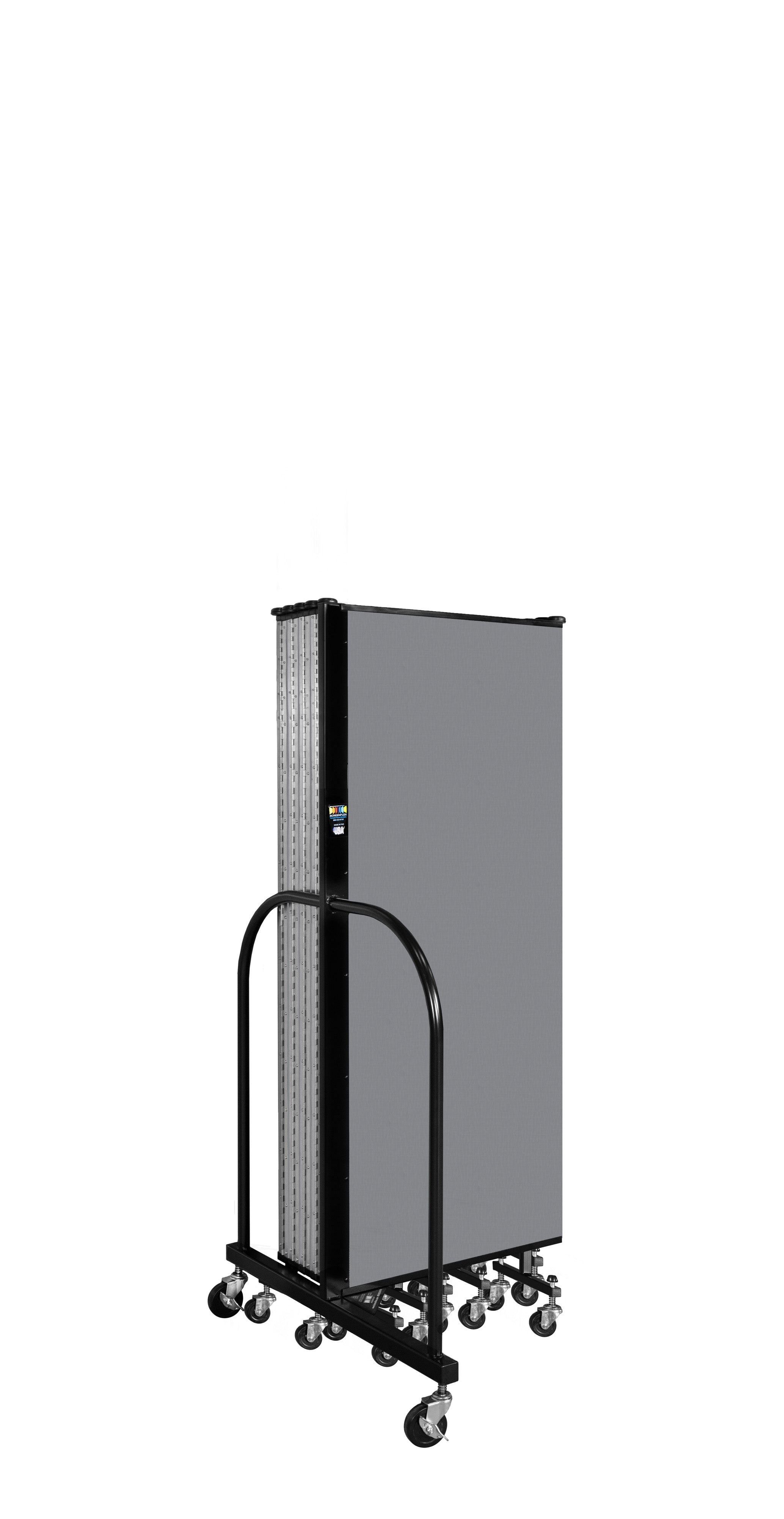 Wallmount Room Divider - 5'H x 20' 2"L - 11 Panel, Stone, Fabric