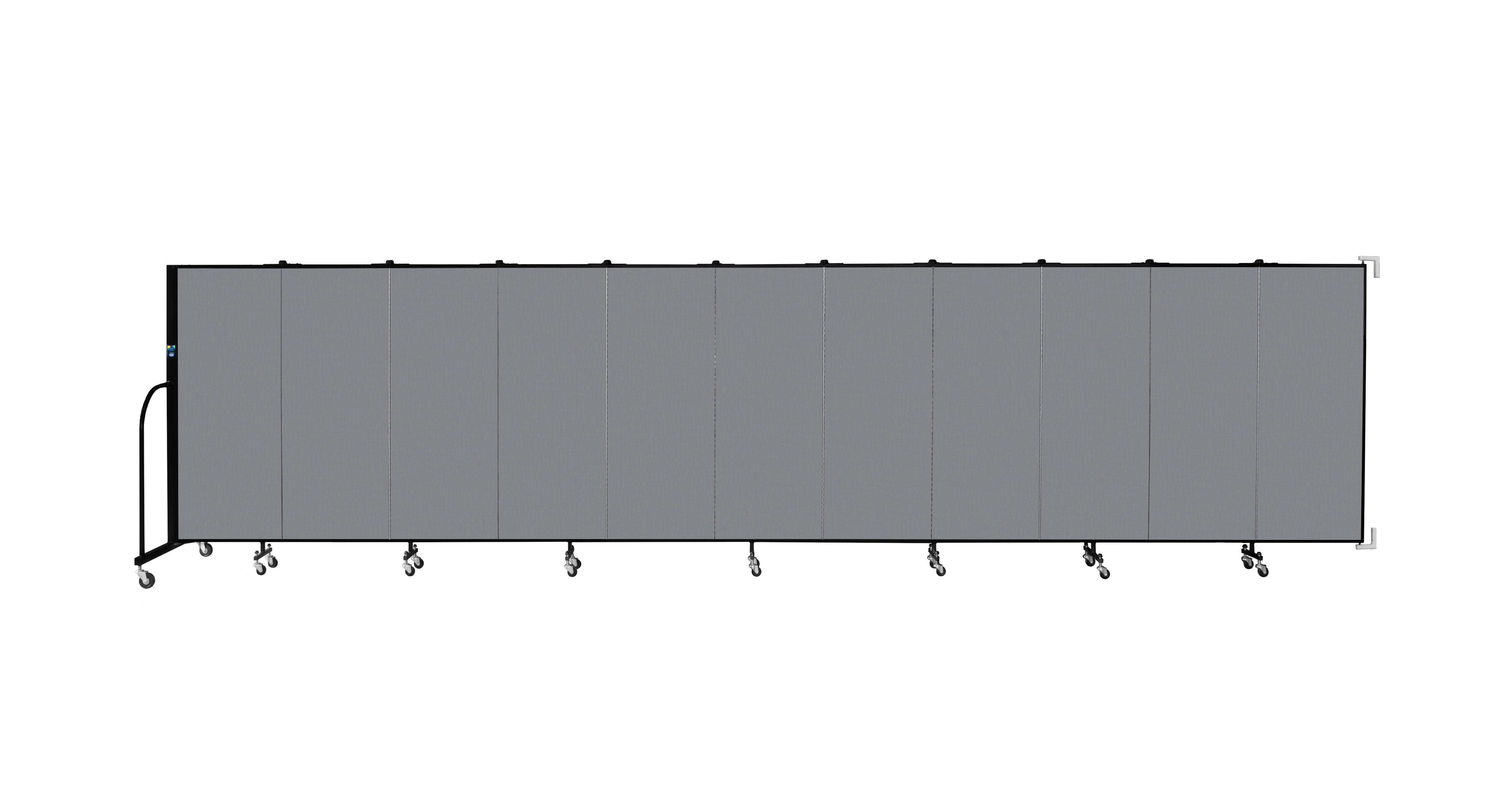 Wallmount Room Divider - 5'H x 20' 2"L - 11 Panel, Stone, Fabric