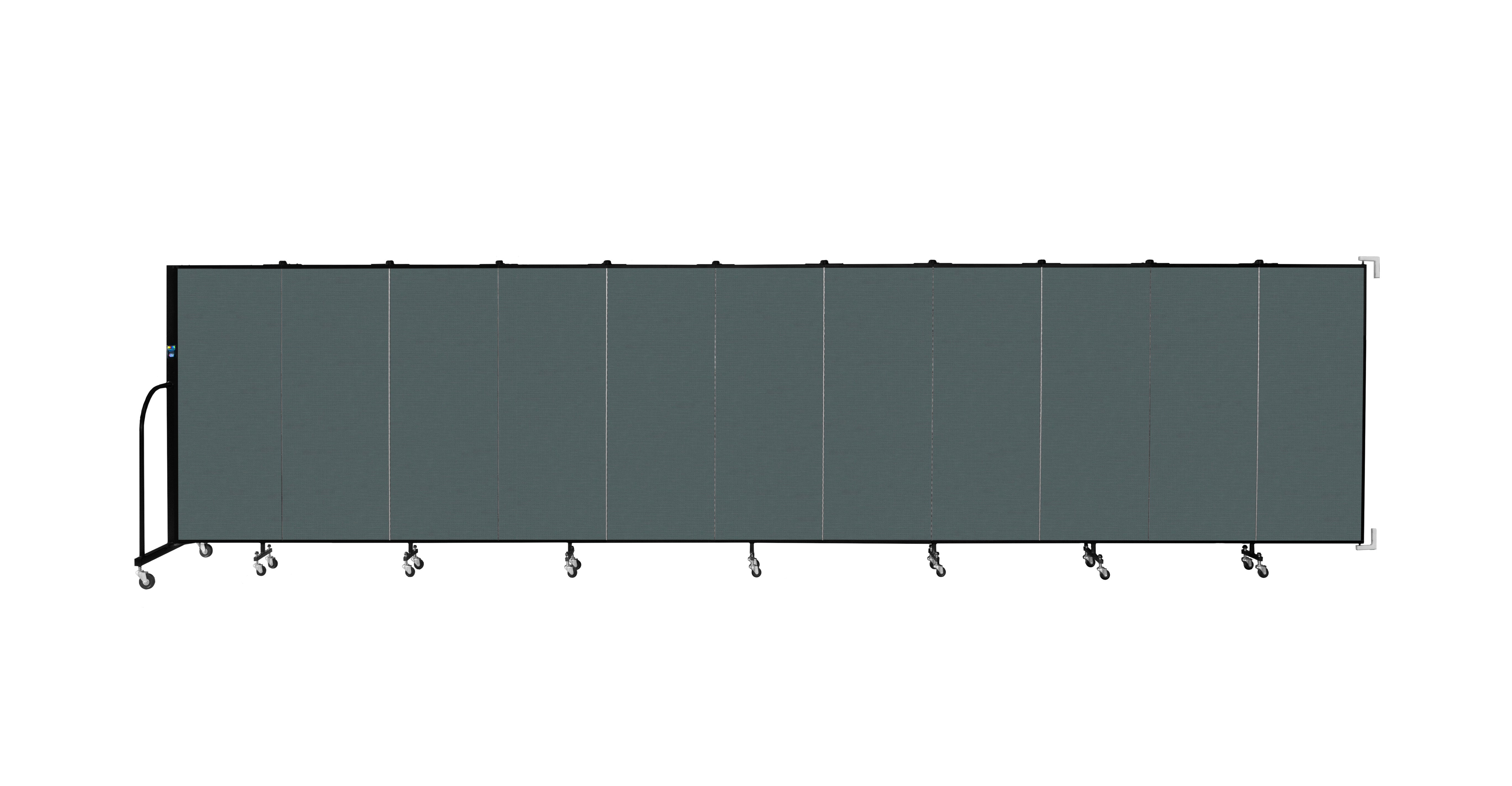 Wallmount Room Divider - 5'H x 20' 2"L - 11 Panel, Mallard, Fabric