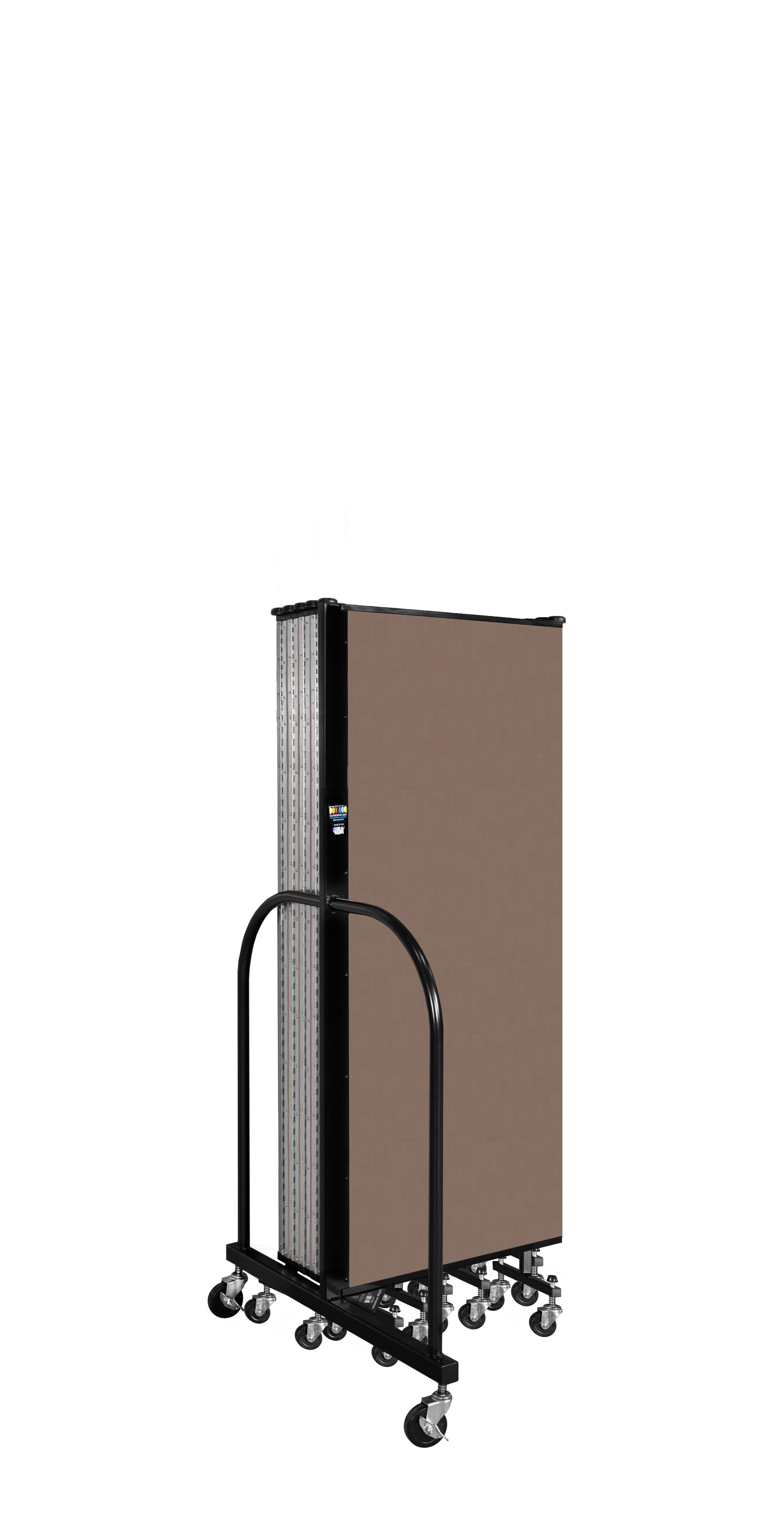 Wallmount Room Divider - 5'H x 20' 2"L - 11 Panel, Walnut, Fabric