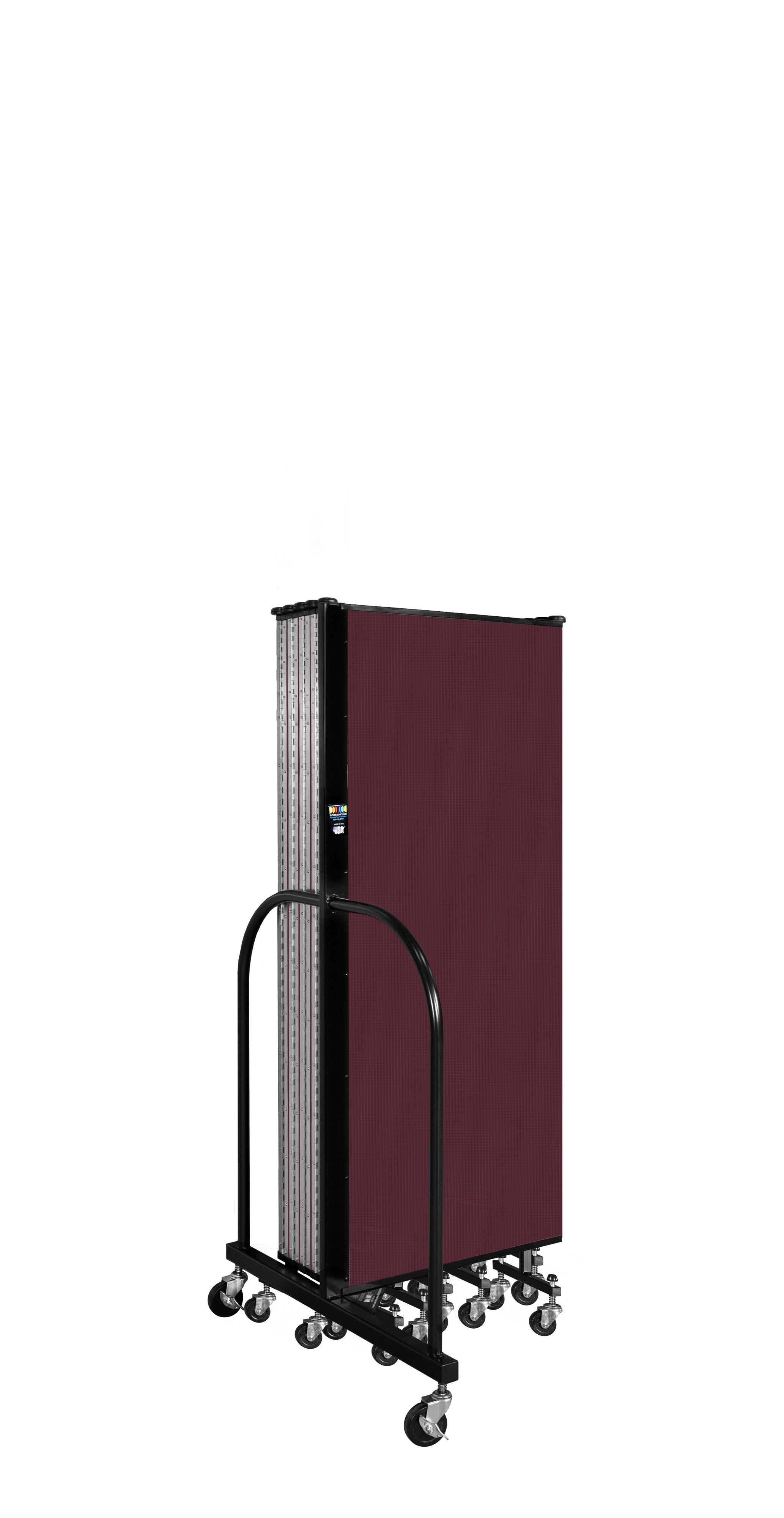 Wallmount Room Divider - 5'H x 20' 2"L - 11 Panel, Purple, Fabric