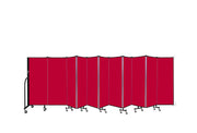 Wallmount Room Divider - 5'H x 20' 2"L - 11 Panel, Primary Red, Fabric