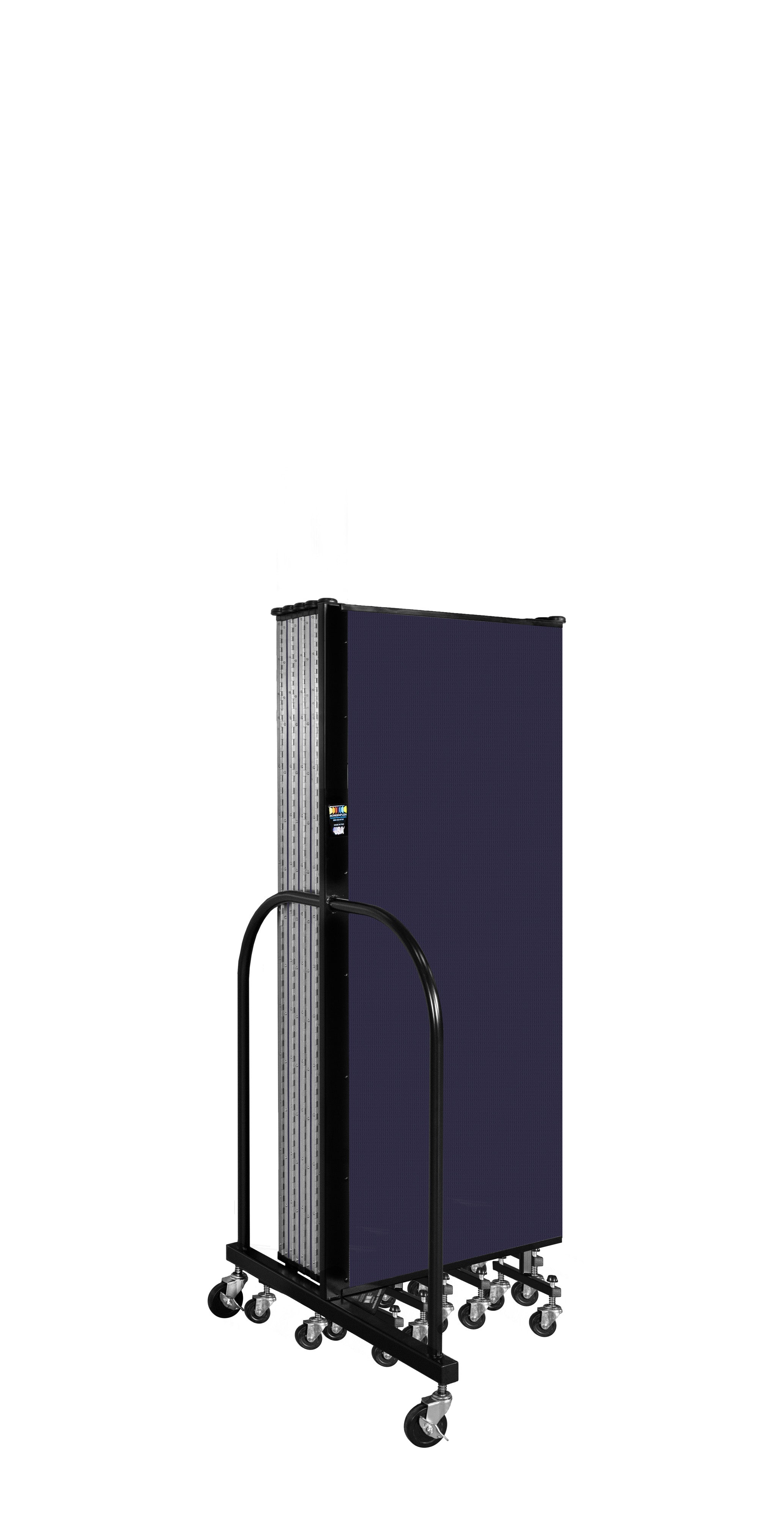Wallmount Room Divider - 5'H x 20' 2"L - 11 Panel, Navy, Fabric
