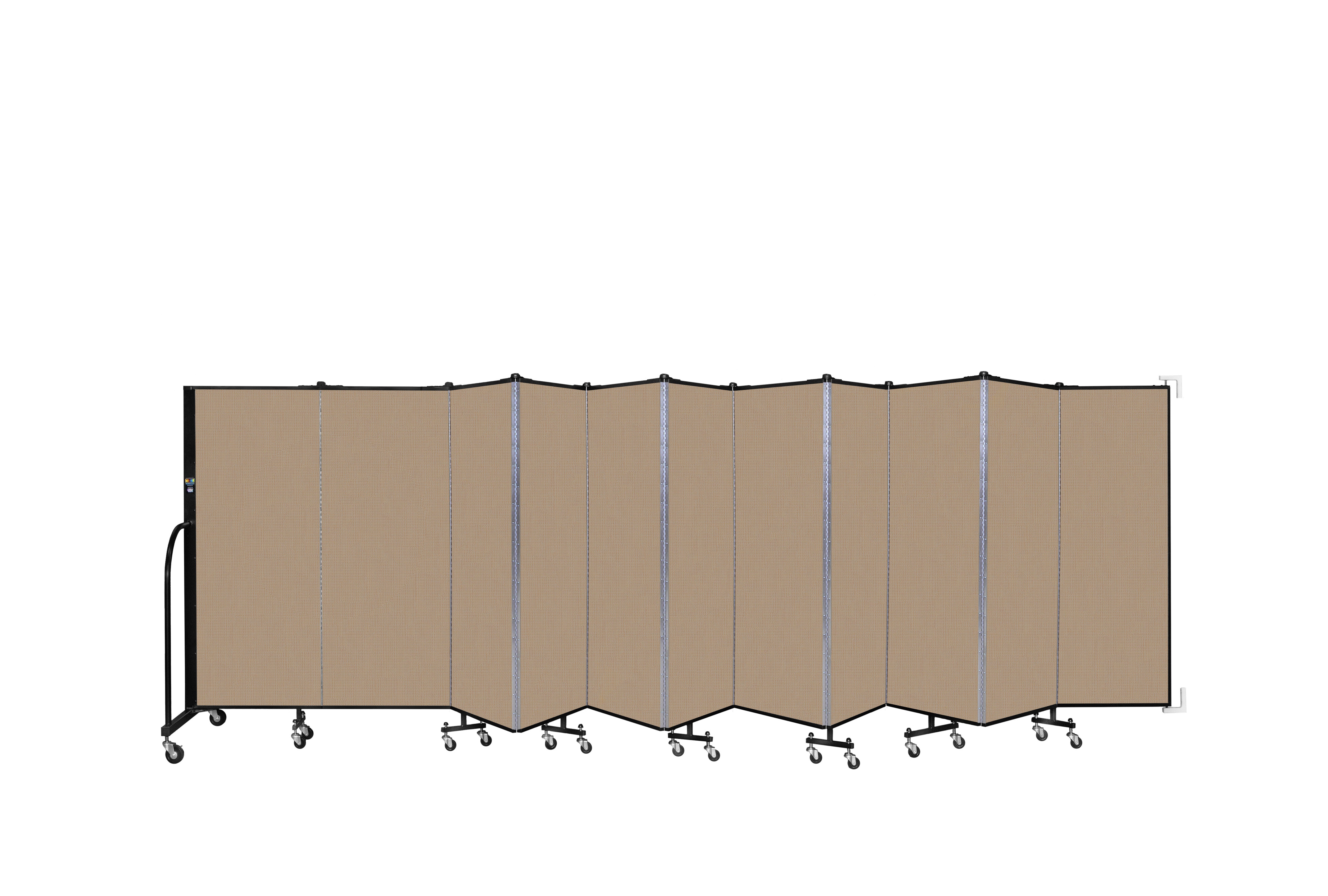 Wallmount Room Divider - 5'H x 20' 2"L - 11 Panel, Desert, Fabric