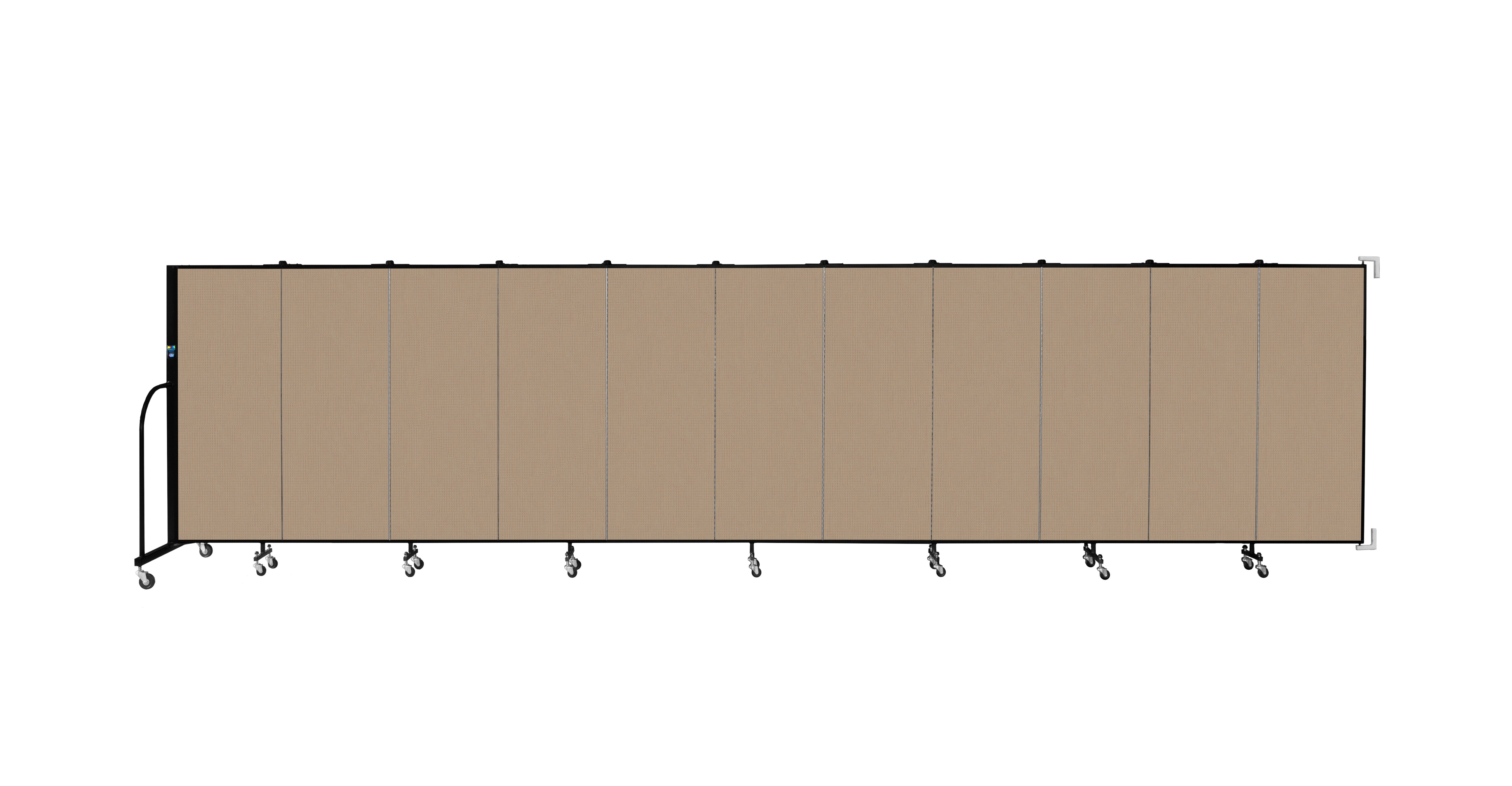 Wallmount Room Divider - 5'H x 20' 2"L - 11 Panel, Desert, Fabric